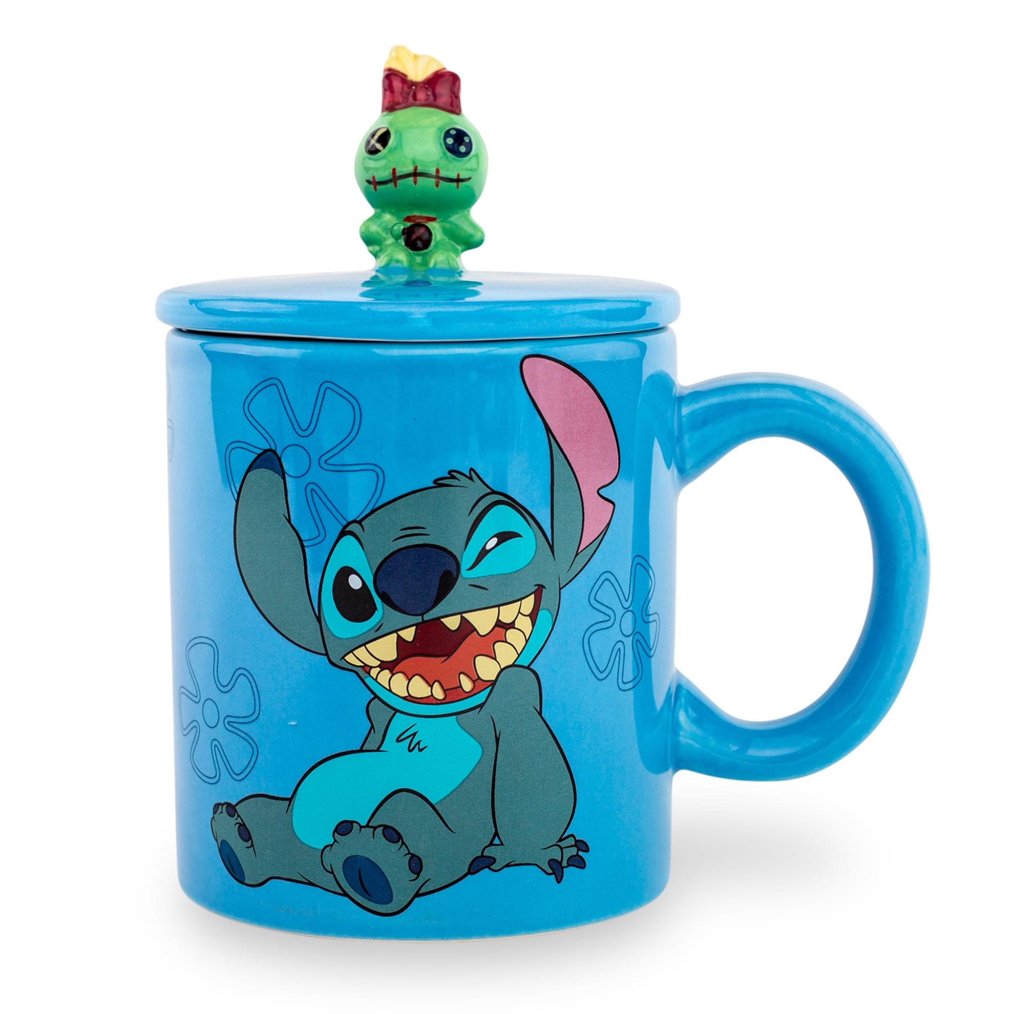 Disney Lilo & Stitch Ohana Ceramic Mug with Lid - 18 Ounce Galactic Fun