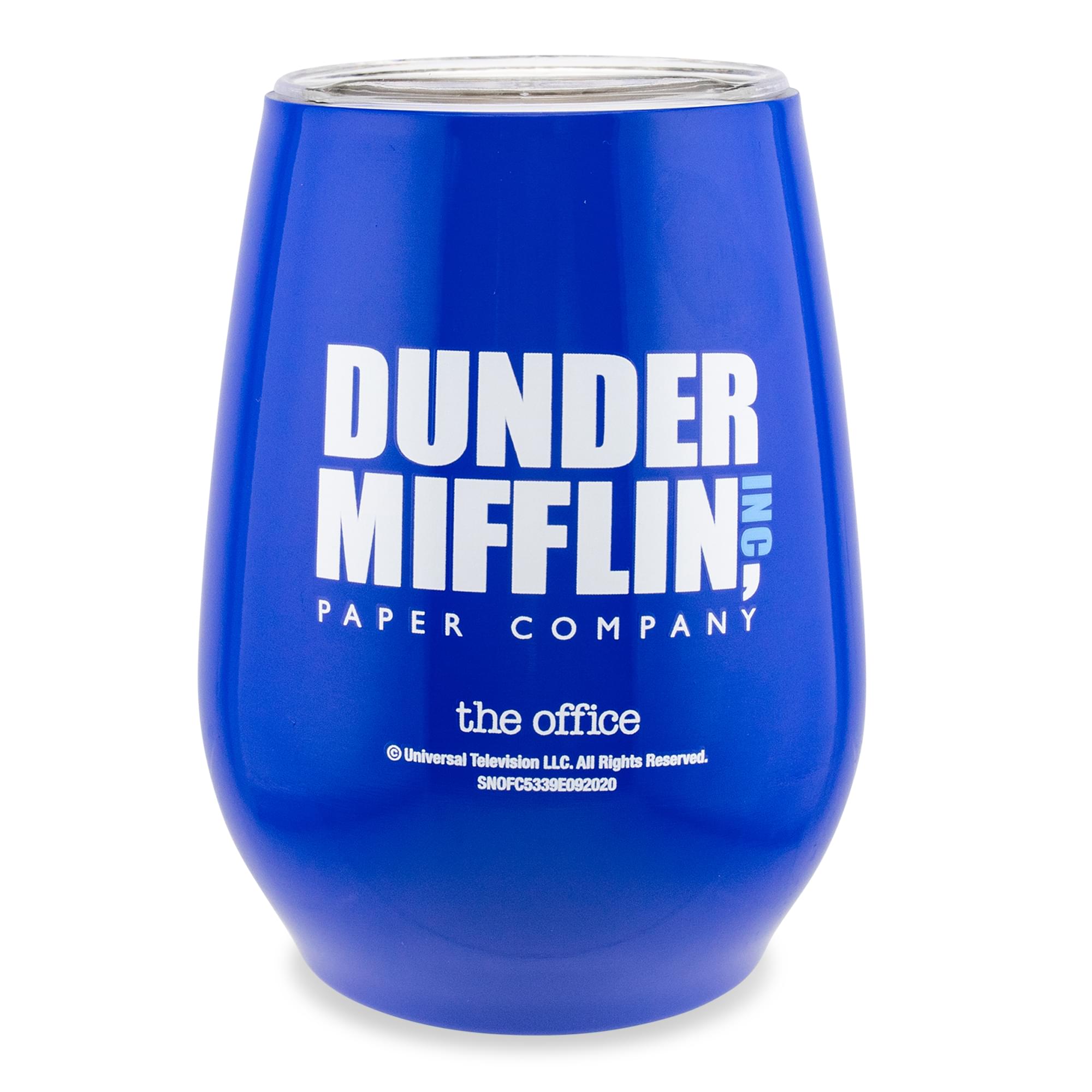 Dunder Mifflin Stainless Steel Tumbler with Lid - 10 Ounce Office Inspired