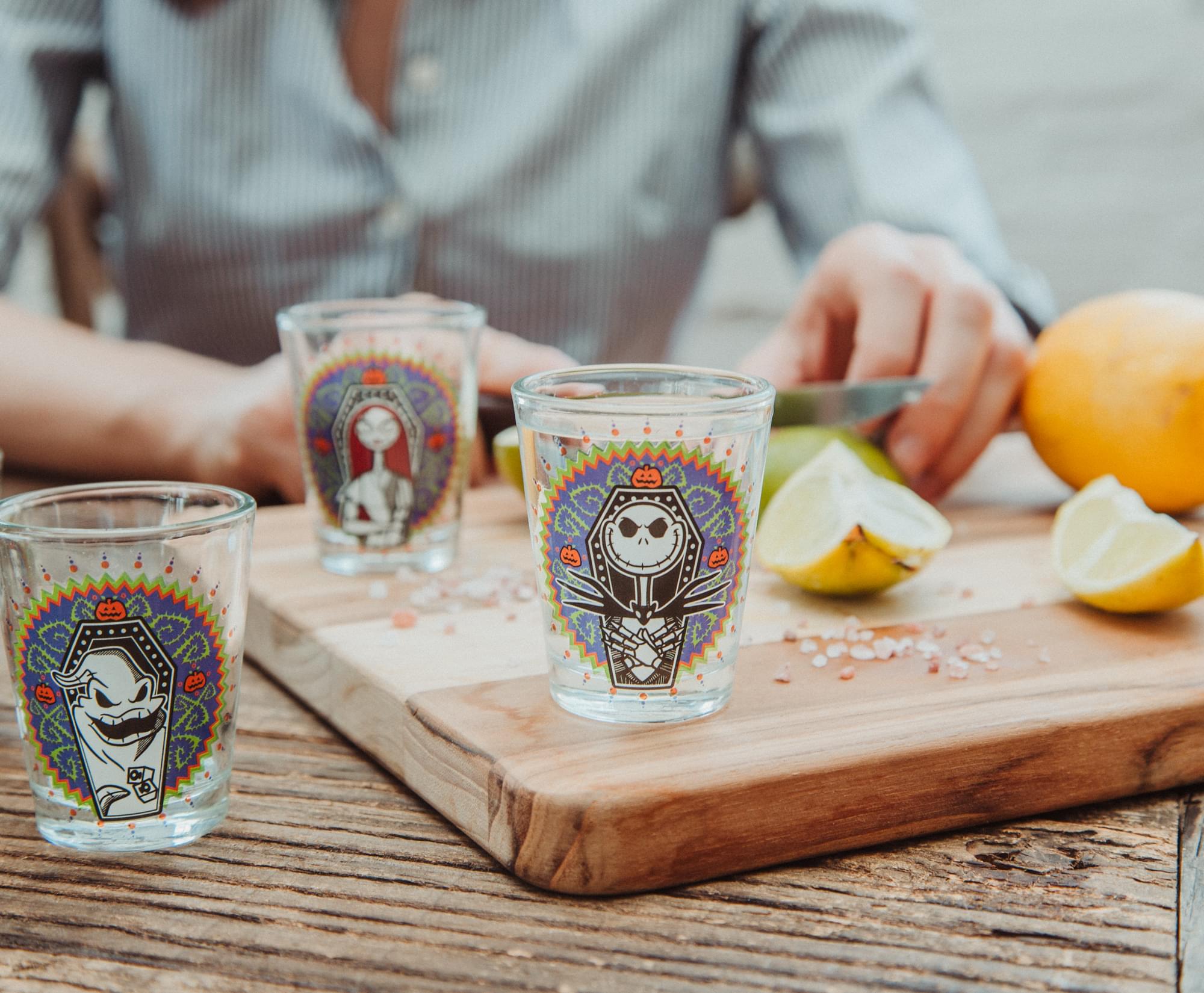 Disney's Nightmare Before Christmas Day of the Dead Mini Shot Glasses - Set of 4: Sip in Style and Celebrate!