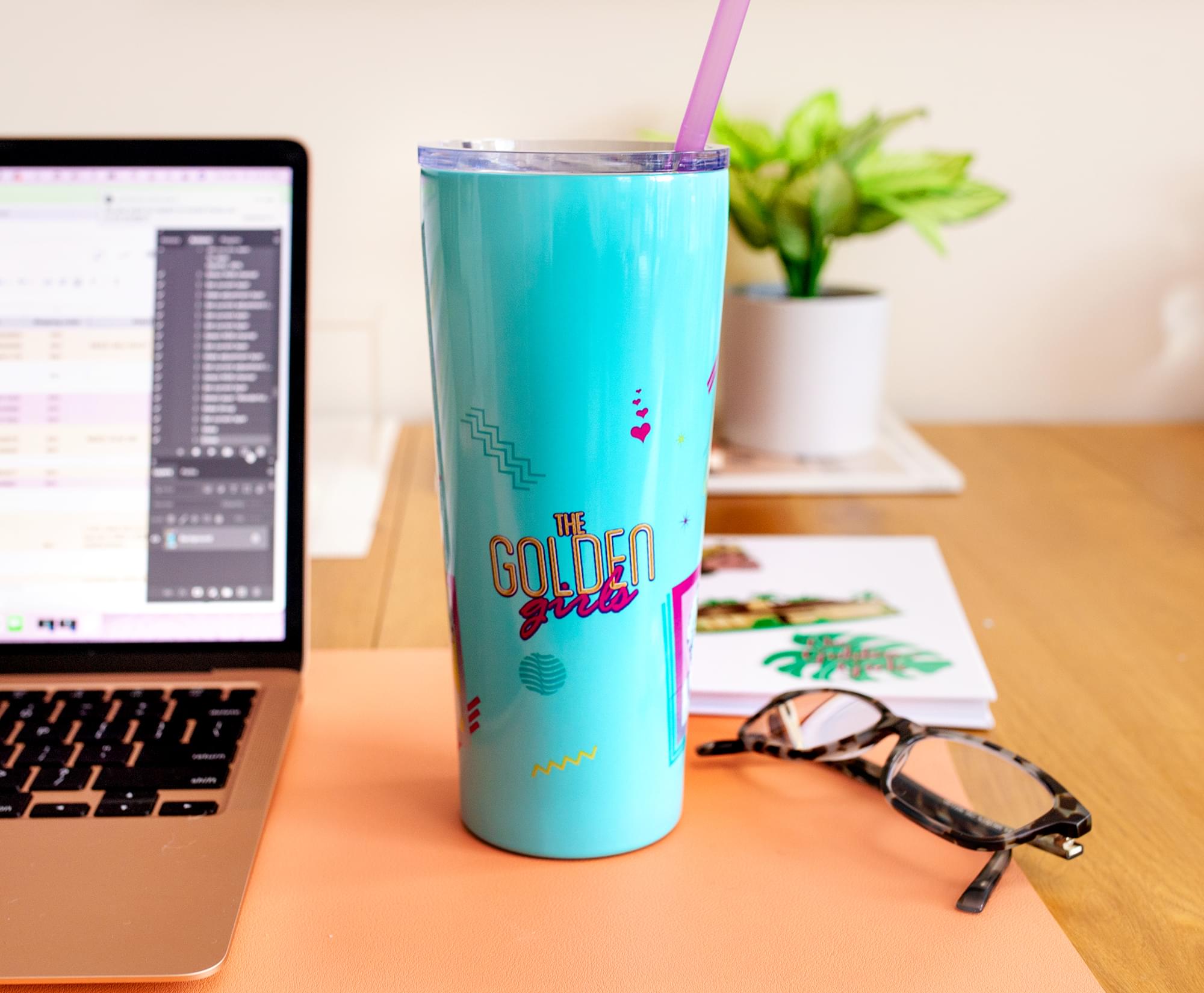 The Golden Girls 22-Ounce Double-Walled Stainless Steel Tumbler with Straw - Sip in Style with Your Favorite Gal Pals
