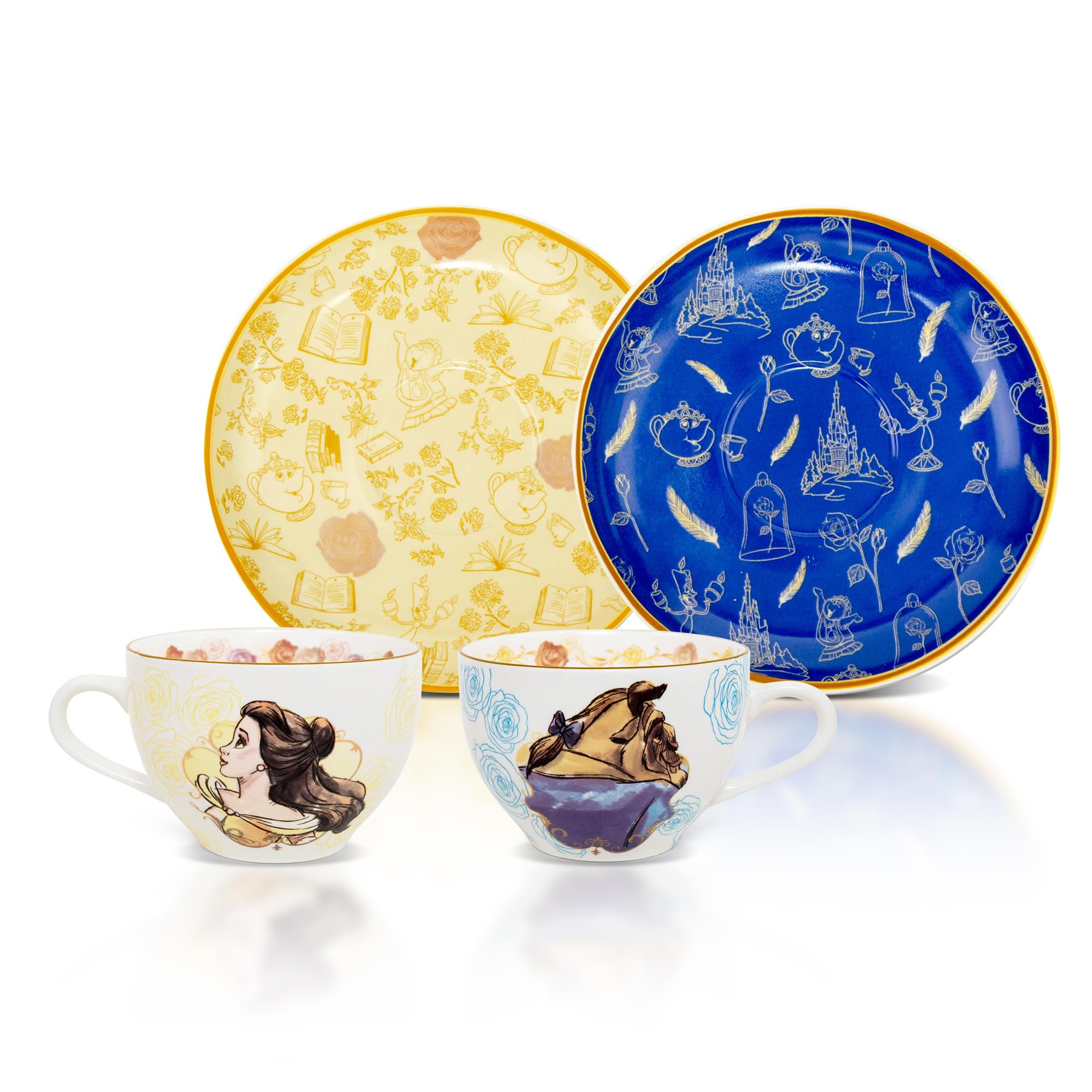 Enchanting Disney Beauty and the Beast Bone China Teacup & Saucer Set (2-Piece)