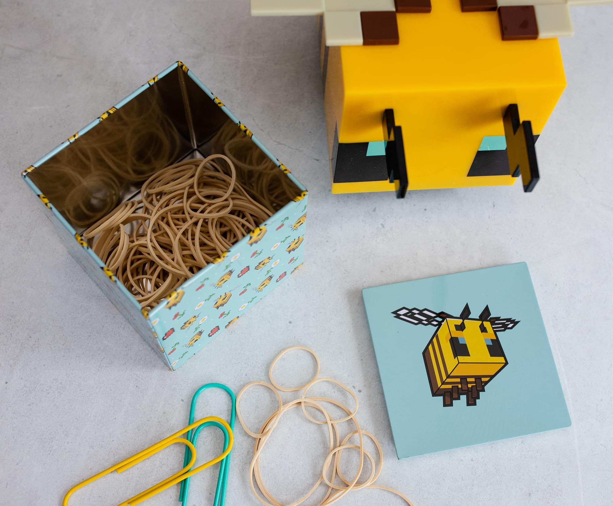 Bee - Patterned Minecraft 4 - Inch Tin Storage Cube with Lid - A Must - Have for Gamers