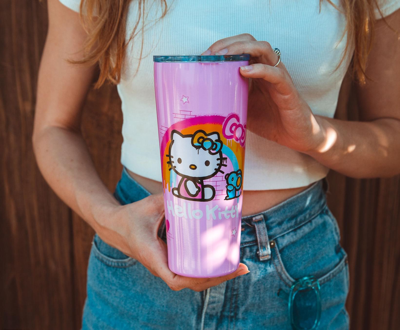 Sanrio Hello Kitty Graffiti Rainbow 22-Ounce Stainless Steel Tumbler