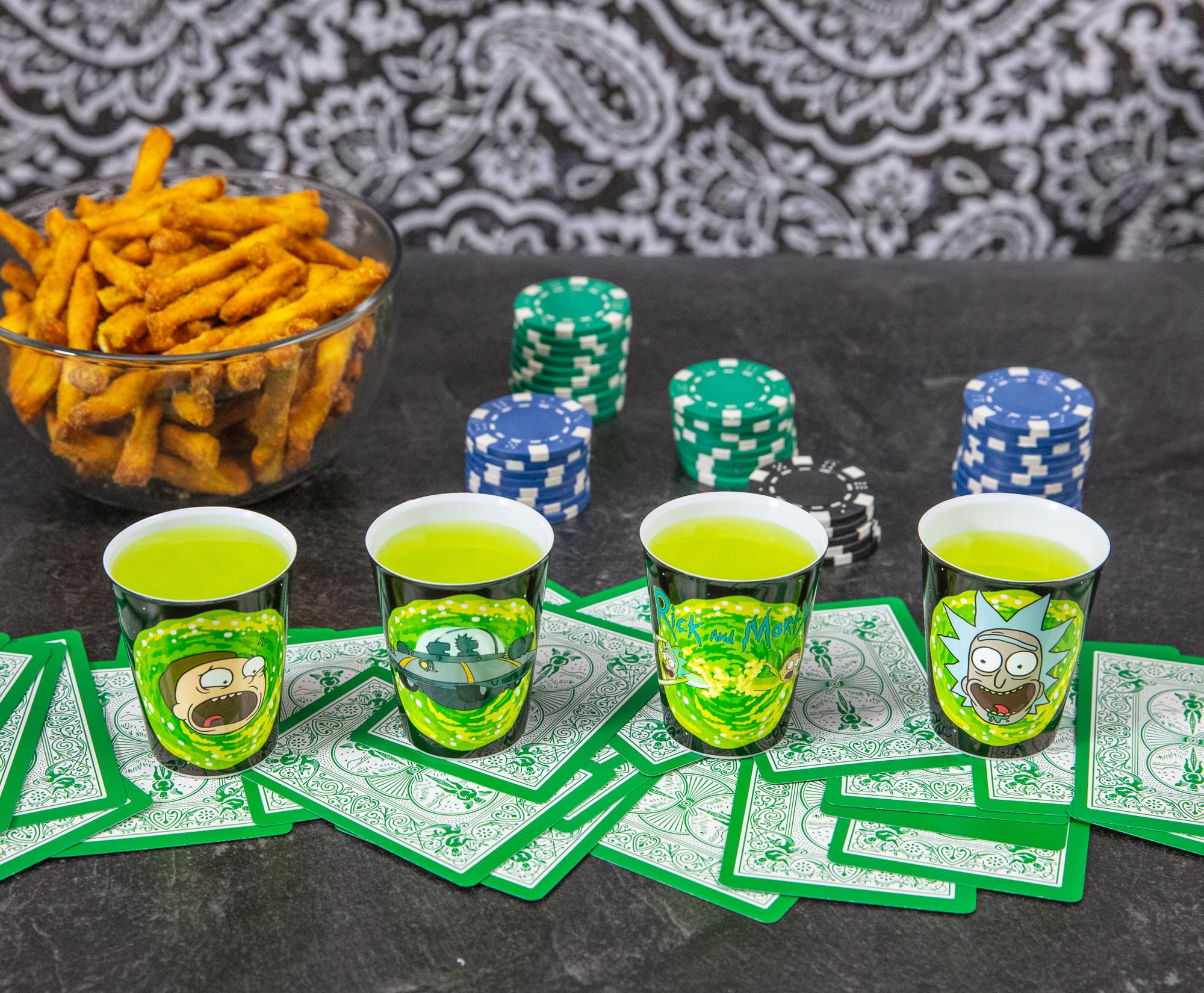 Rick and Morty 1.5-Ounce Plastic Mini Shot Glass Set of 4 - Your Out-of-This-World Drinking Companion