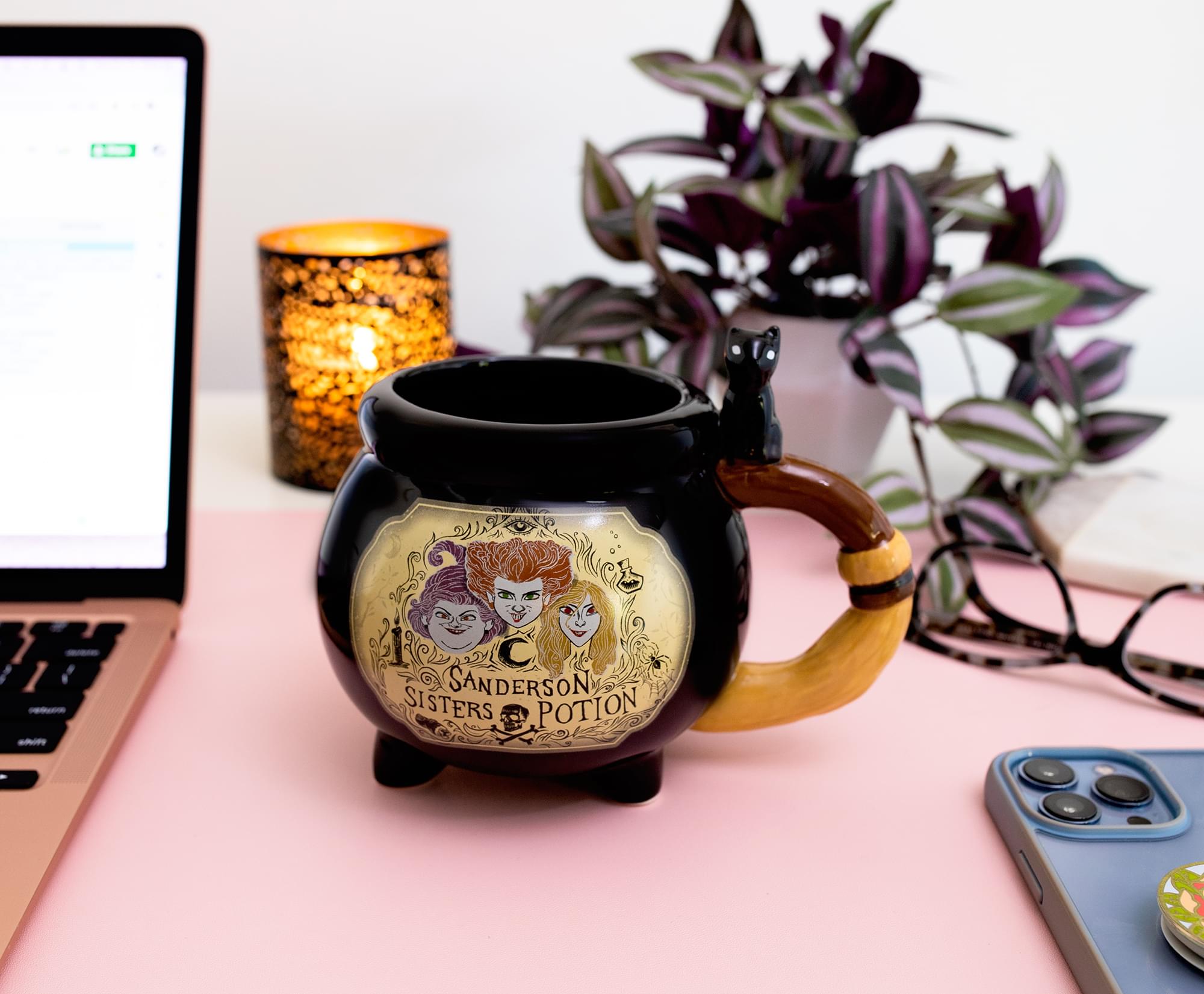 Enchanting Disney Hocus Pocus Sanderson Sisters Ceramic Cauldron Mug - 20 Oz