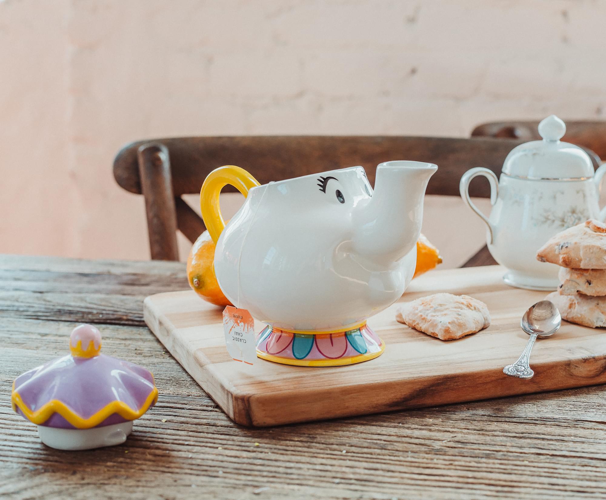 Enchanting Disney Beauty and the Beast Mrs. Potts Ceramic Teapot Replica