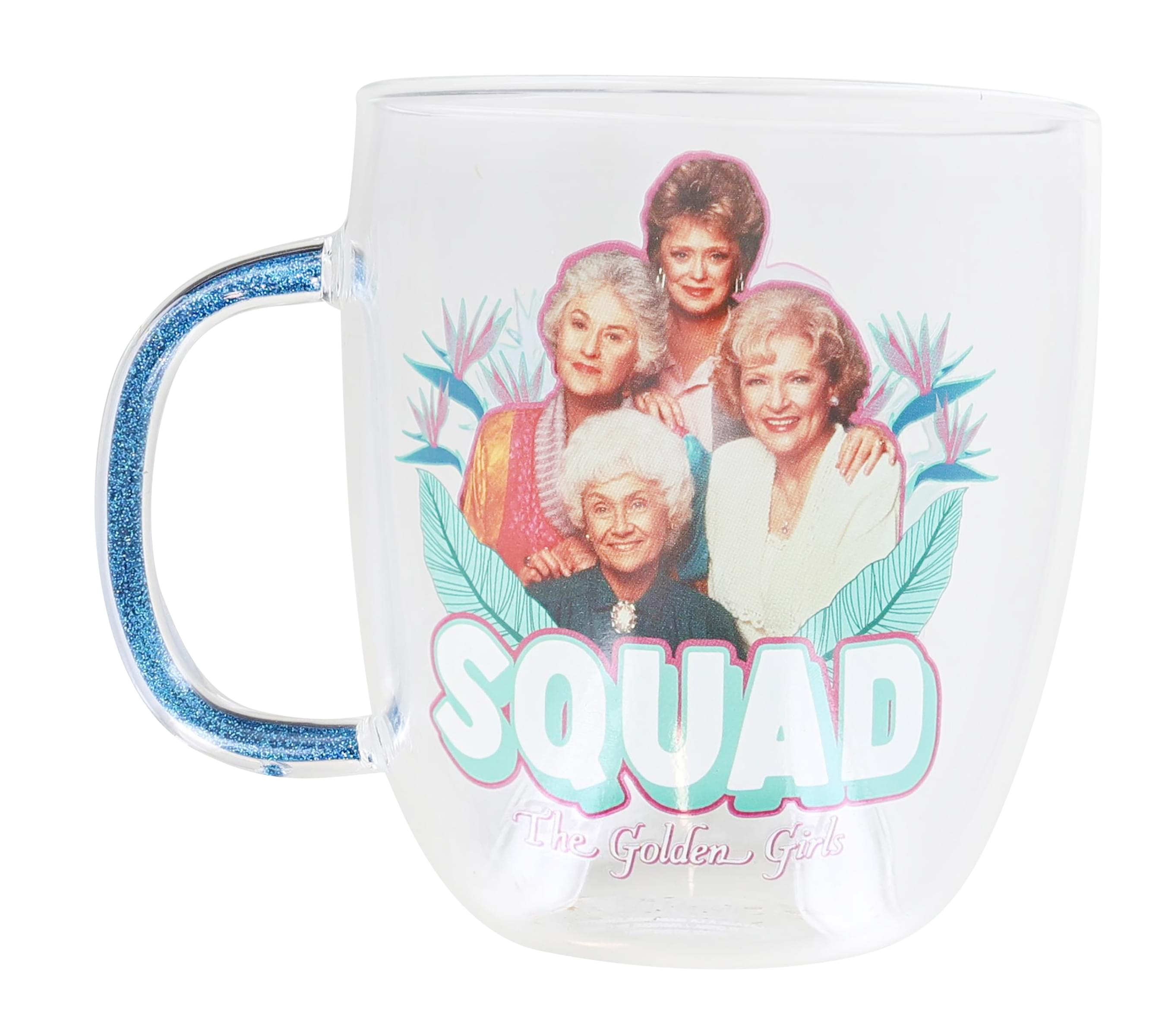 Glamorous Golden Girls Glitter Handle 14 - Oz Glass Mug