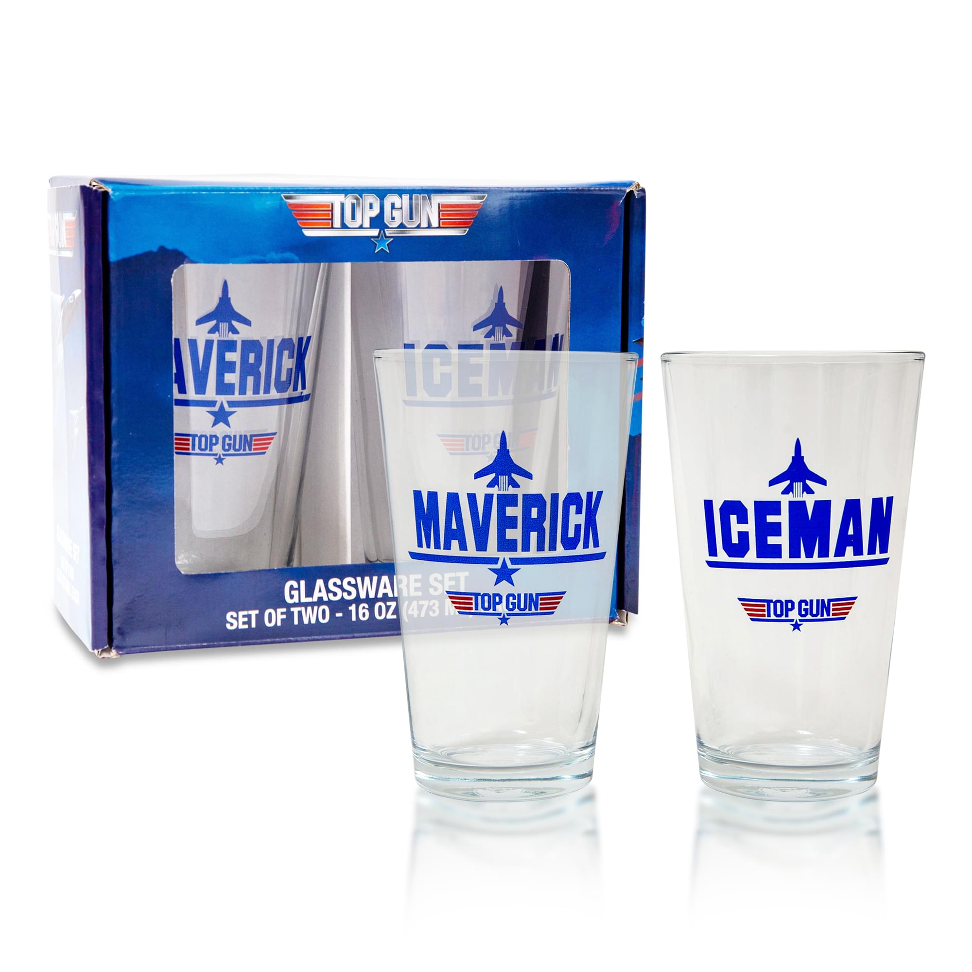 Top Gun Maverick & Iceman 20 - Ounce Pint Glass Set (2 Pack)