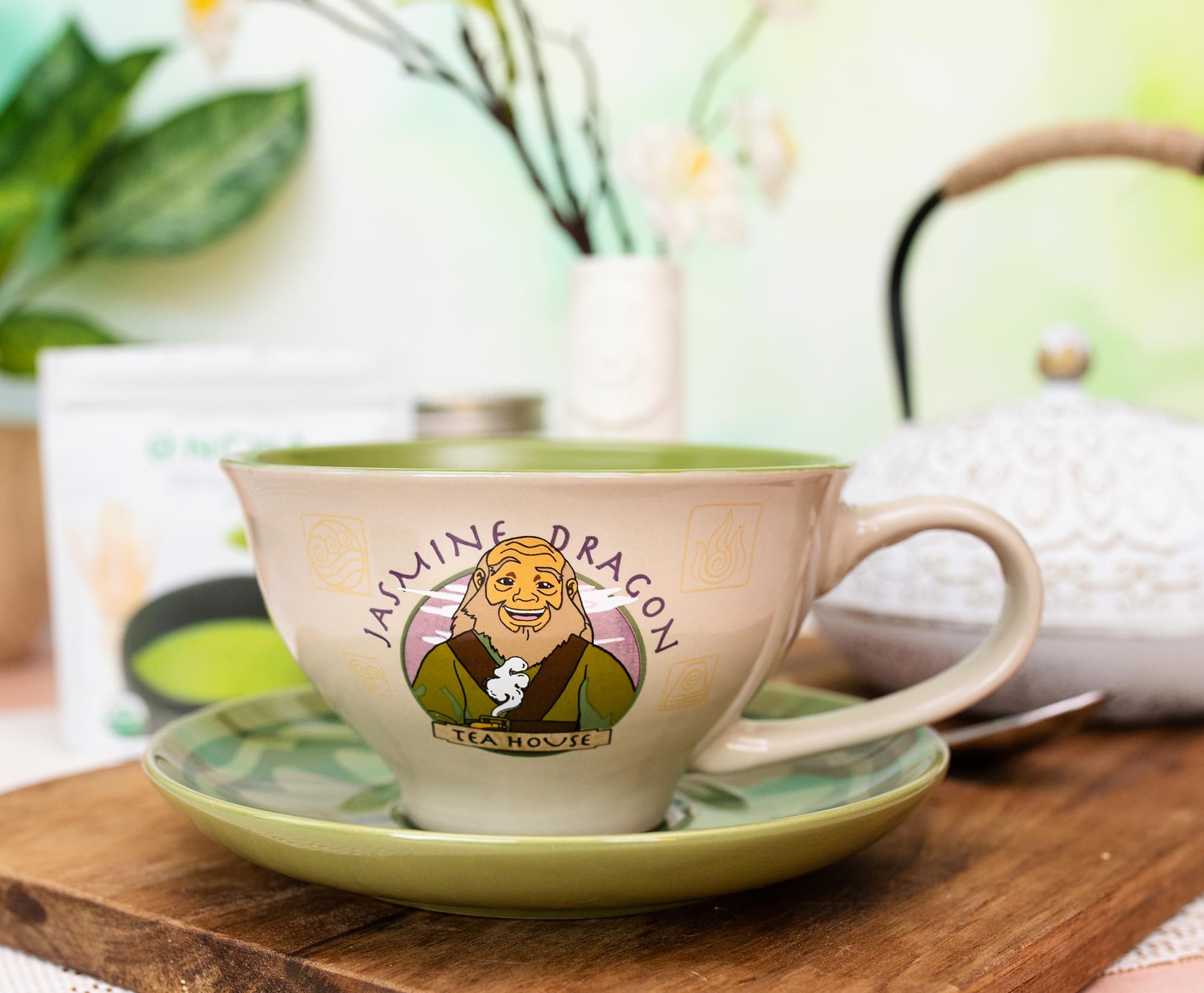 Avatar: The Last Airbender Jasmine Dragon Ceramic Teacup & Saucer Set - 12 Ounce