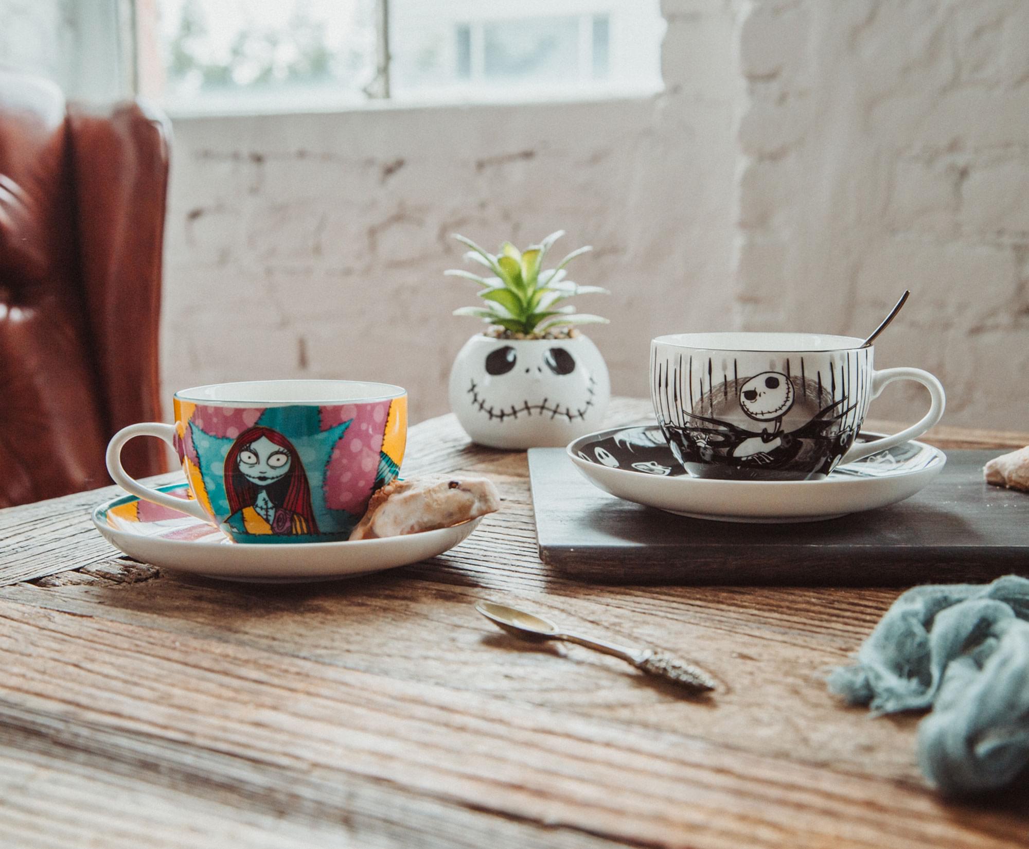 Disney's Enchanting Nightmare Before Christmas Jack & Sally Teacup Set - A Must-Have for Tea Lovers!
