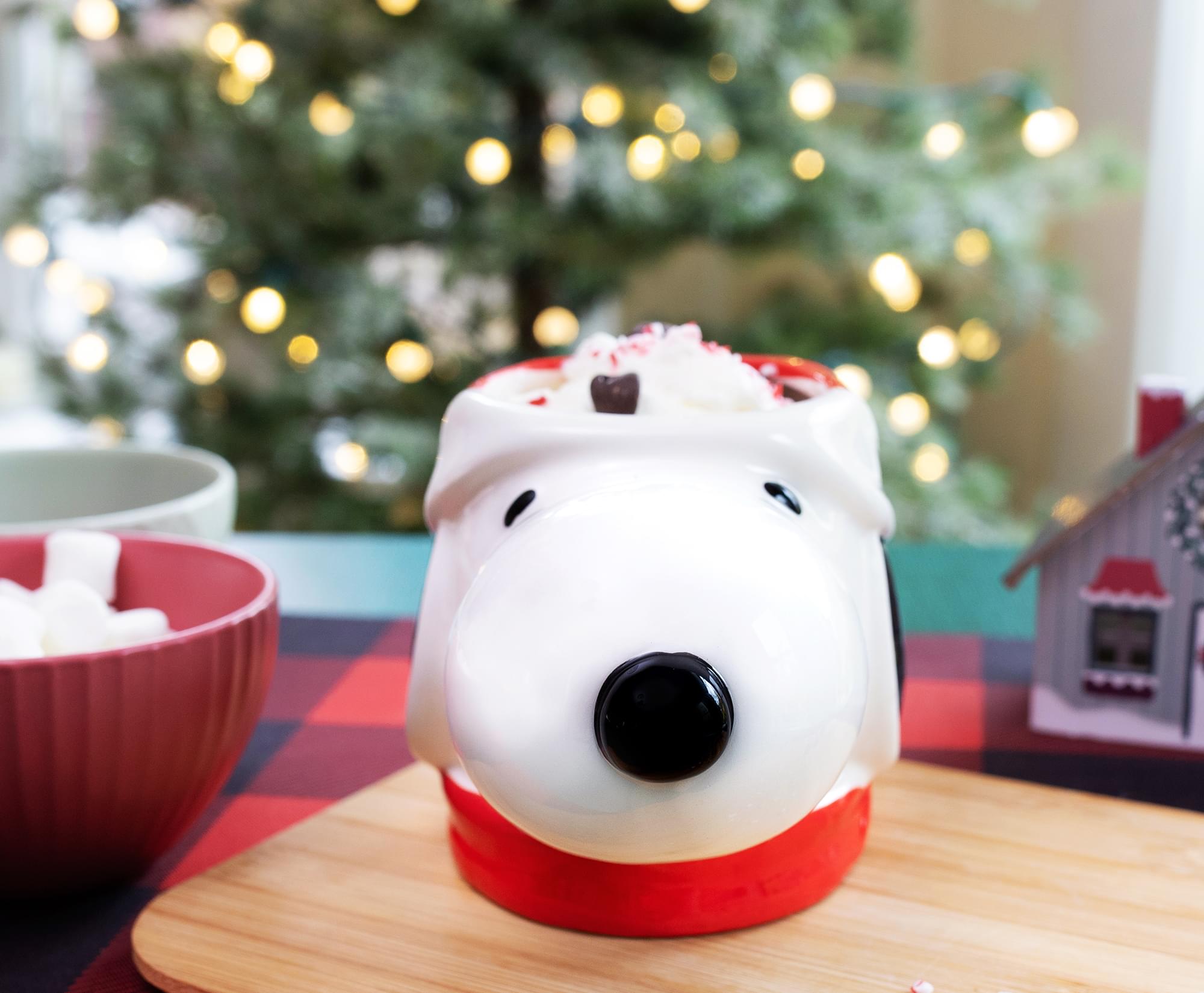 Peanuts Snoopy Christmas Ceramic Mug - 20 Ounce Festive 3D Sculpted