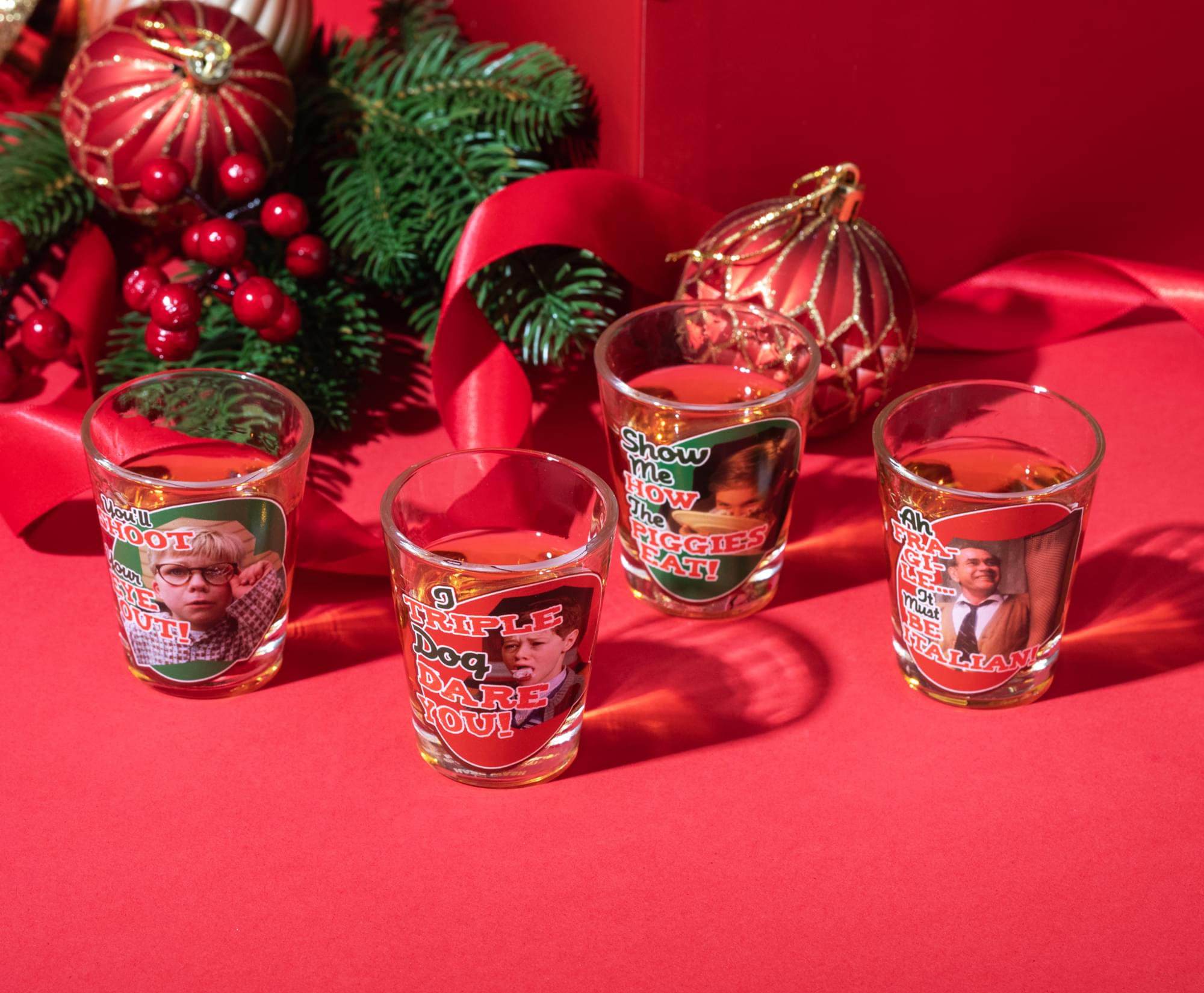 Iconic A Christmas Story 4-Piece Shot Glass Set