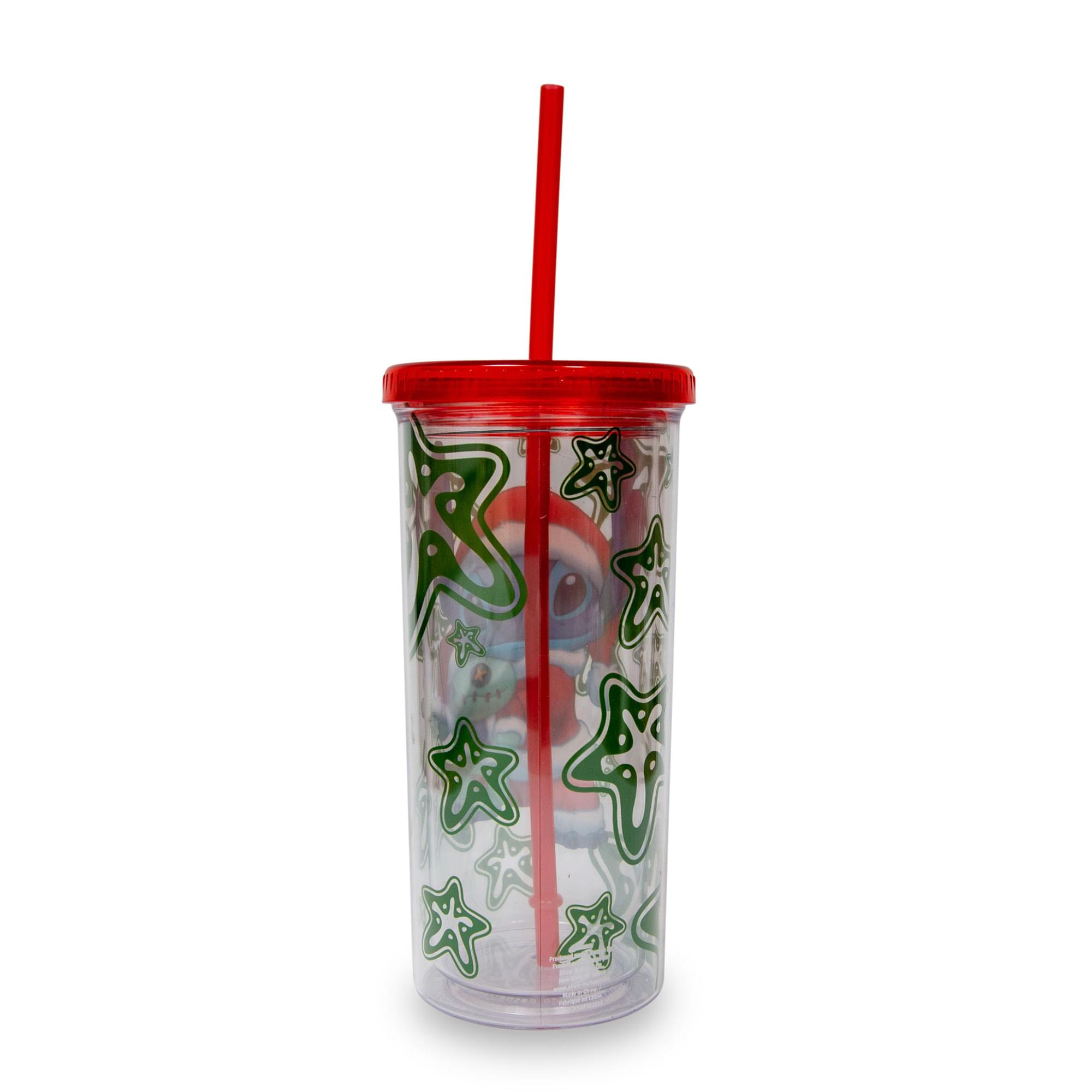 Disney Lilo & Stitch Santa Outfit Carnival Cup with Lid and Straw - 20 Ounce Festive Fun