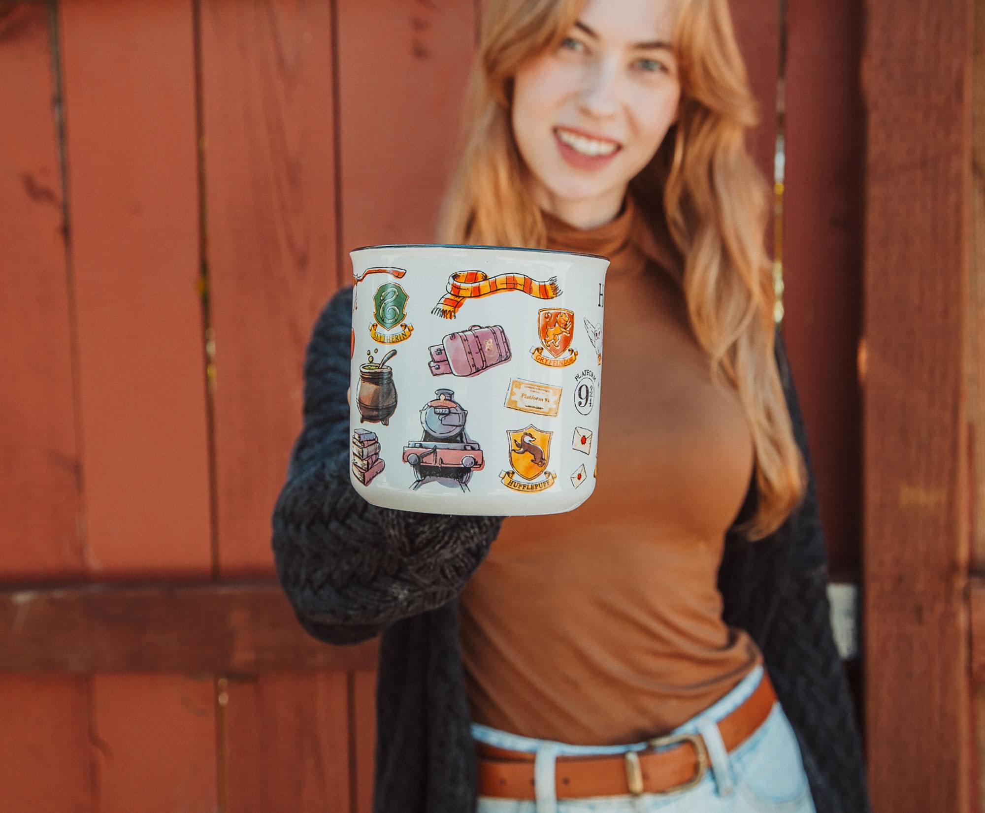 Harry Potter Hogwarts Icons Ceramic Camper Mug - 20 Ounce Magic Sip