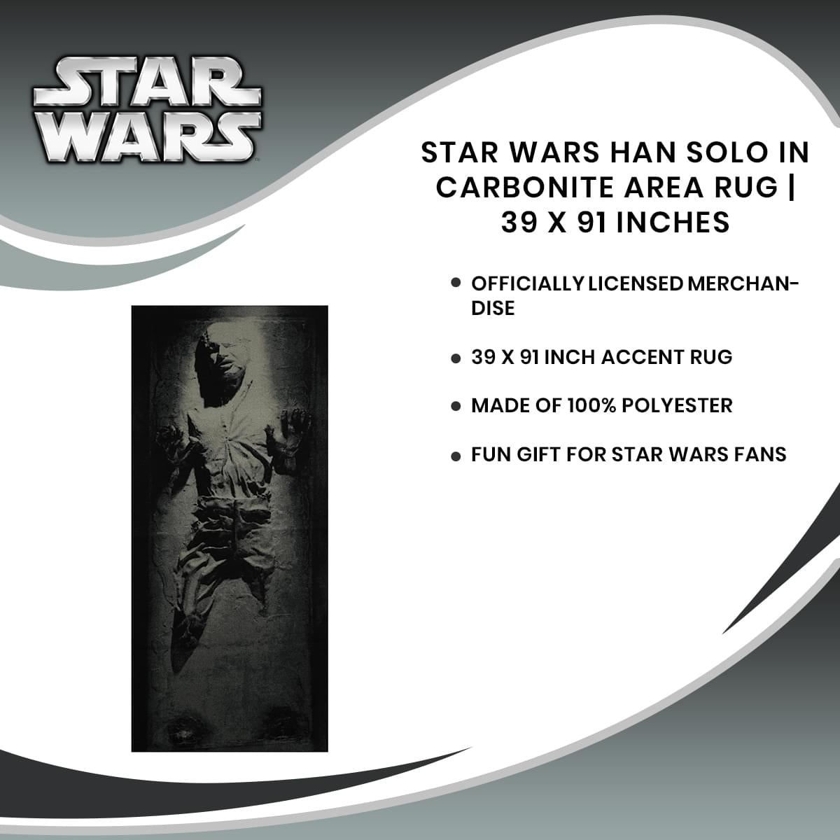 Epic Star Wars Han Solo in Carbonite Area Rug - 39 x 91 Inches