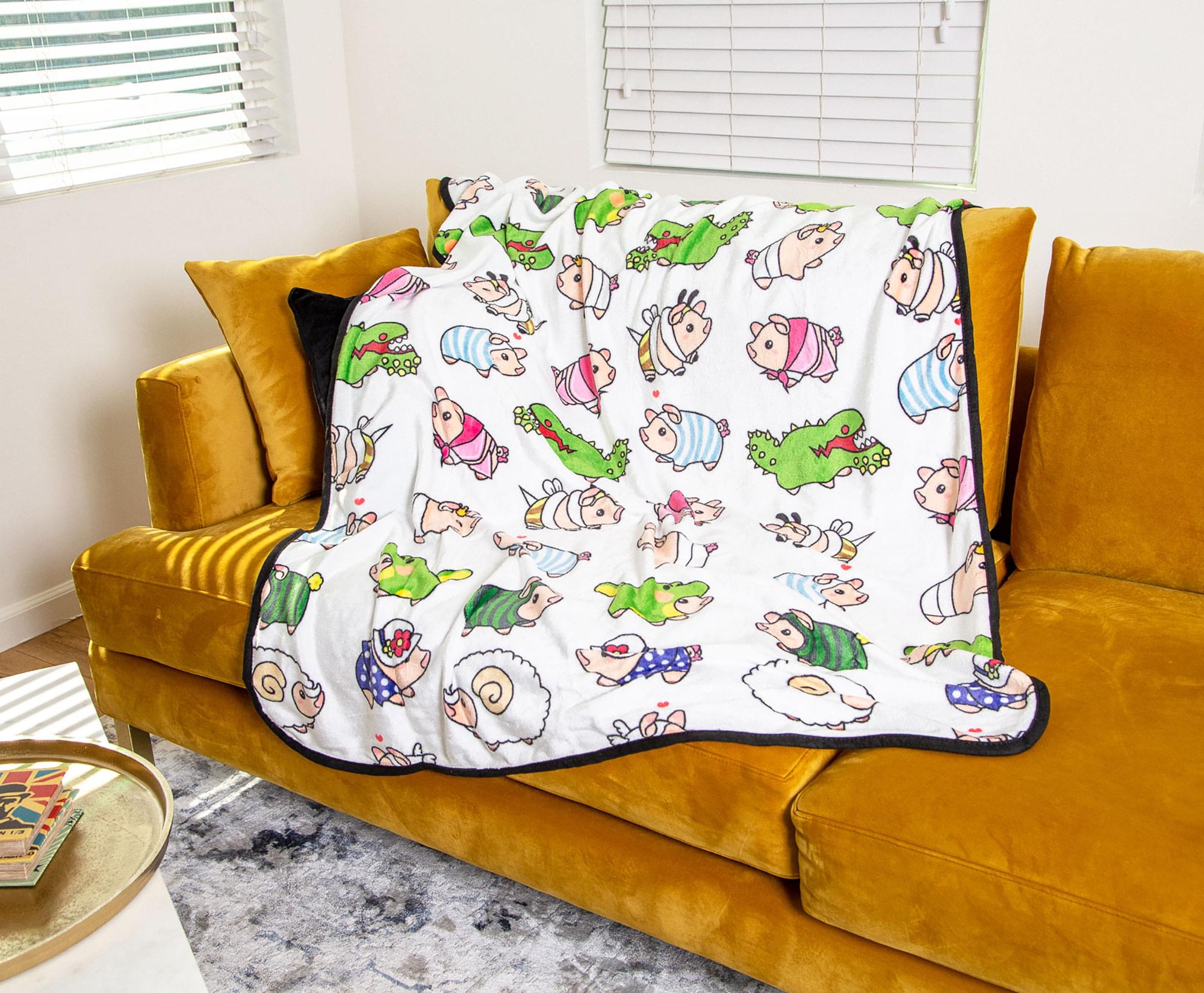 Unleash Coziness with Monster Hunter Poogie Fleece Throw Blanket