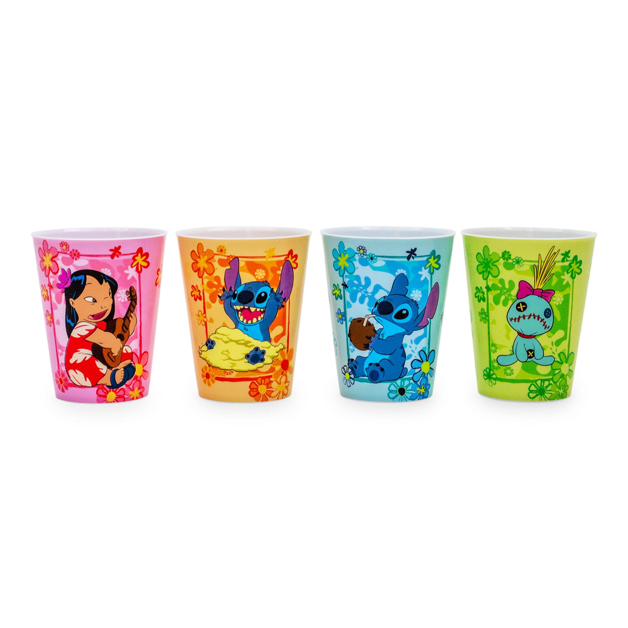 Disney Lilo & Stitch Tropical 2-Ounce Plastic Mini Cups (Set of 4) - Beachy Fun for All!