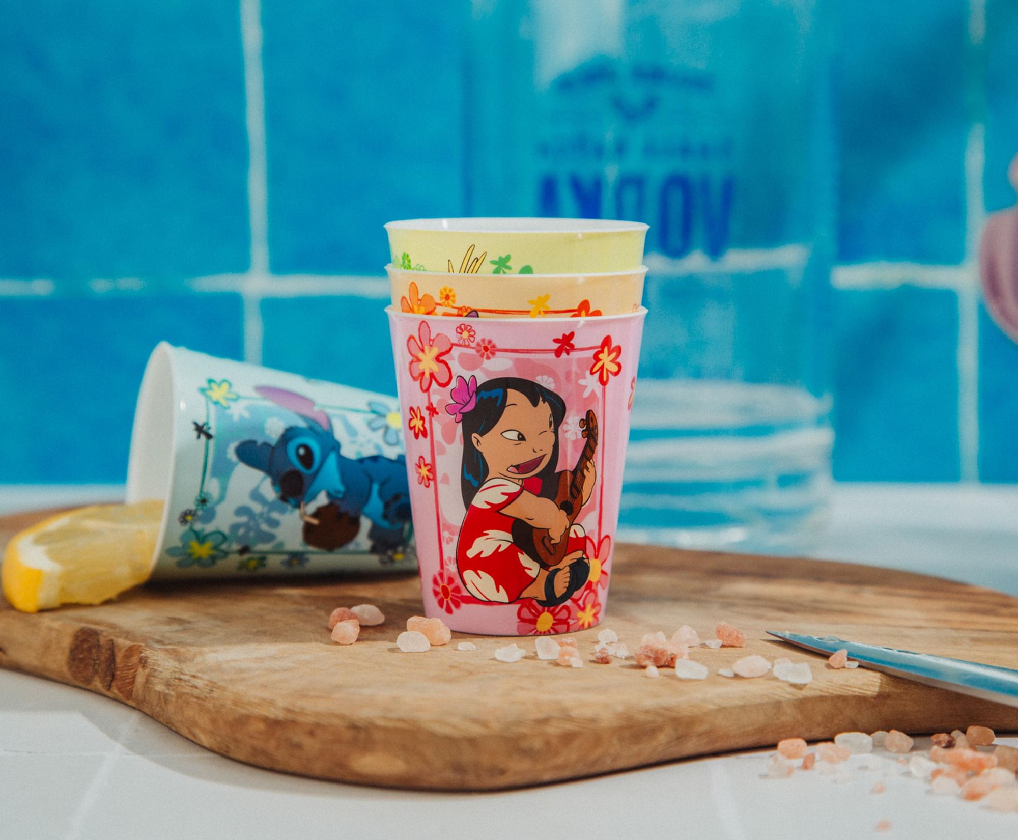 Disney Lilo & Stitch Tropical 2-Ounce Plastic Mini Cups (Set of 4) - Beachy Fun for All!