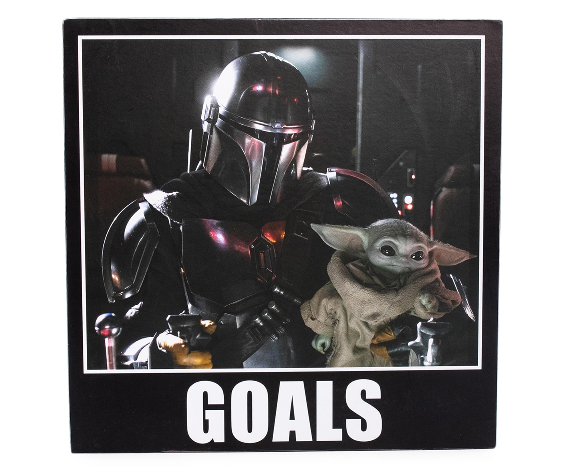 Star Wars The Mandalorian 6x6 Inch 'Goals' Wood Box Sign - A Must-Have for Fans