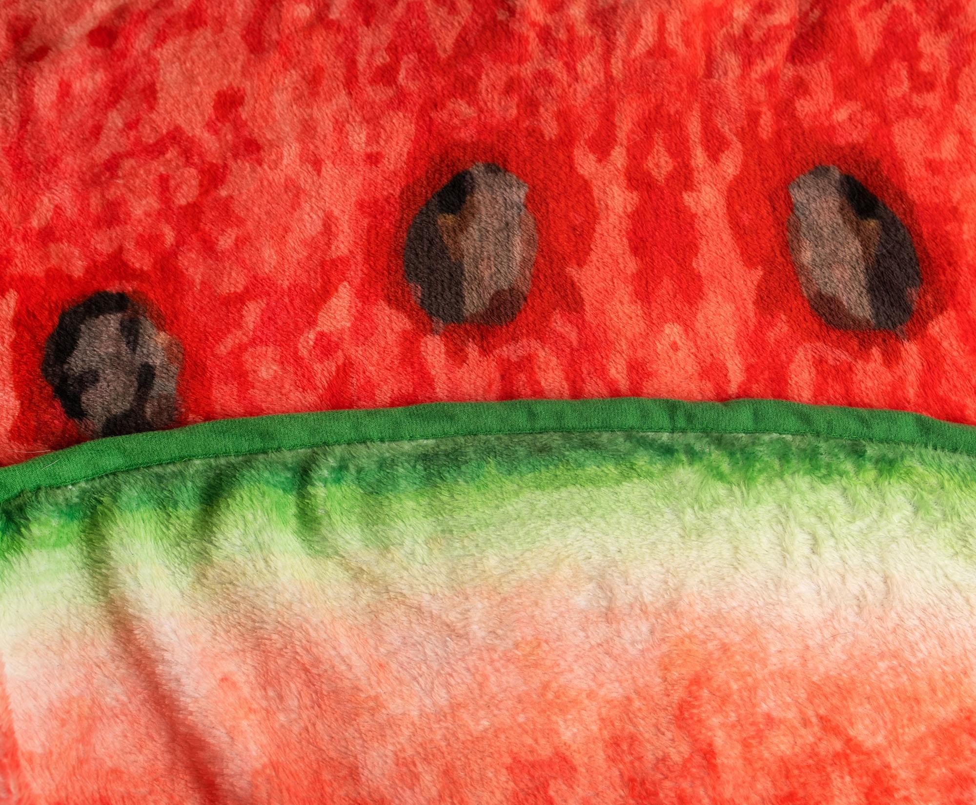 Round Watermelon Slice Fleece Throw Blanket - 60 Inches