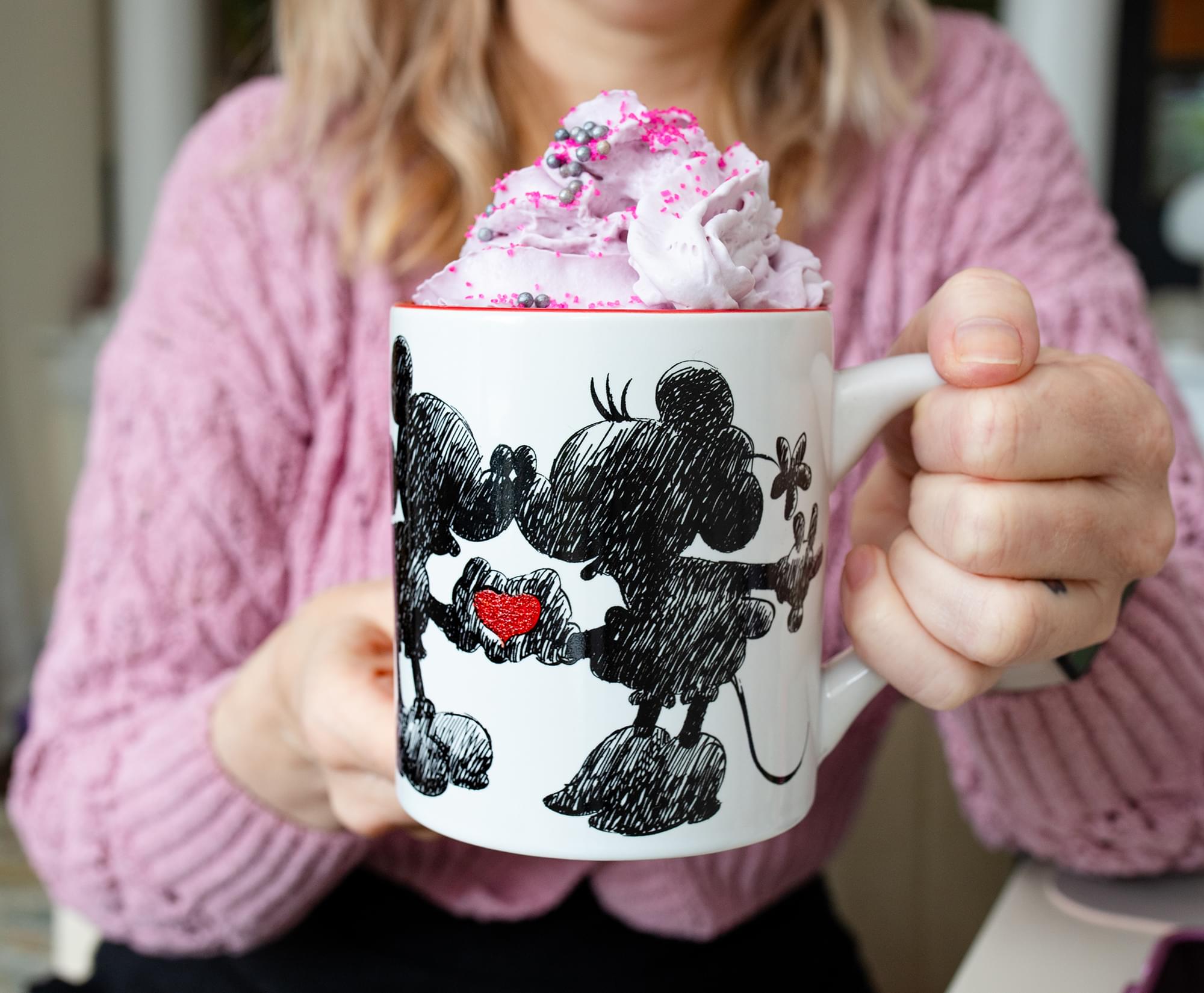 Disney Mickey & Minnie Glitter Ceramic 14 - Ounce Mug