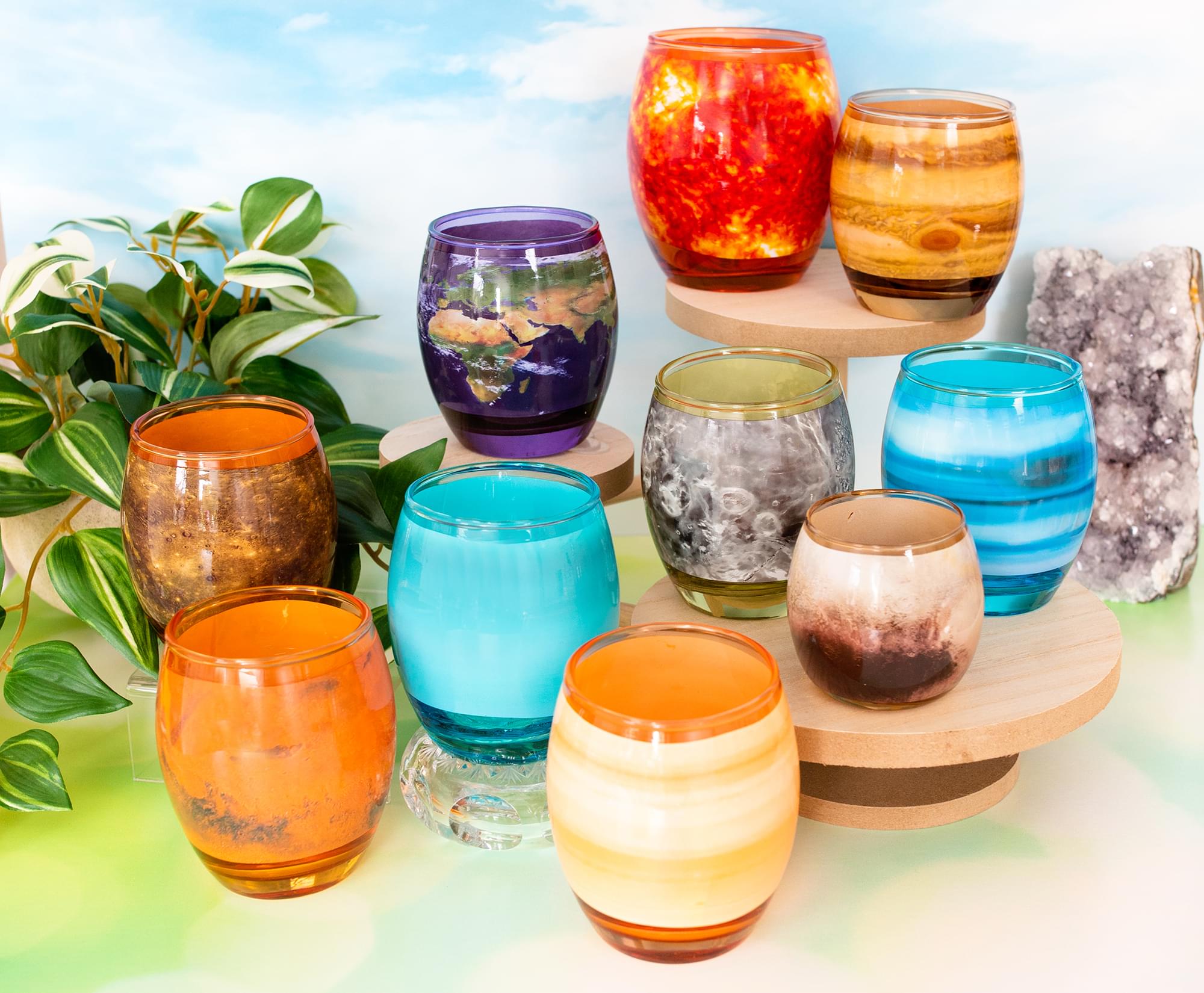 Cosmic Planetary Glasses Set - 10 Piece | 4 - 10 Ounce Capacity