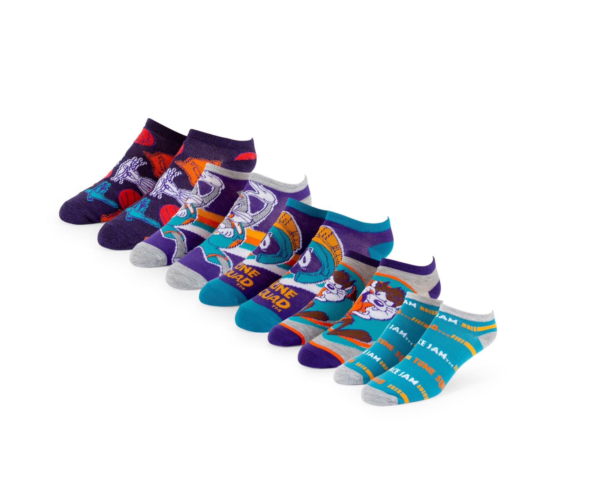 Space Jam Unisex Low-Cut Ankle Socks | 5-Pair Value Pack for Looney Tunes Fans, Sizes 4-10