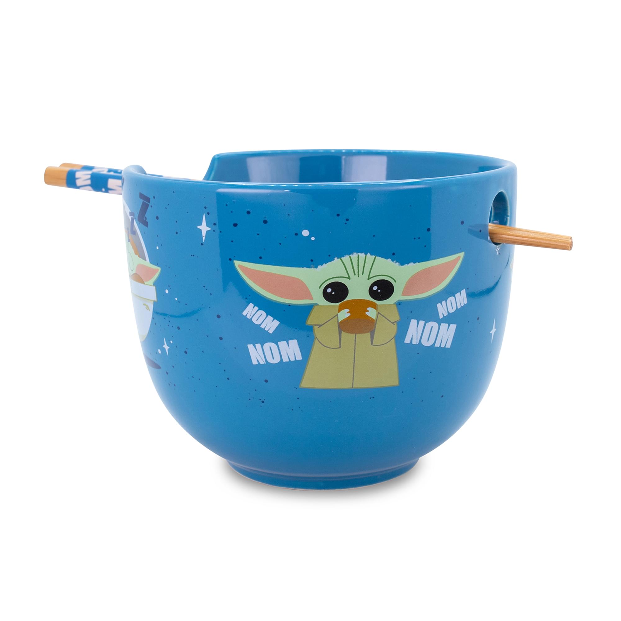 The Mandalorian Grogu Nom Nom 20 - Ounce Ramen Bowl & Chopstick Set - Star Wars