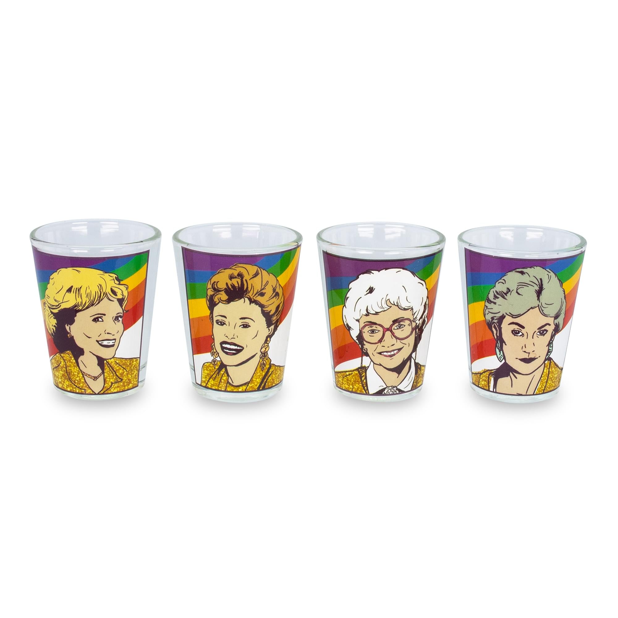 Golden Girls Rainbow 1.5 - Ounce Mini Glasses Set of 4