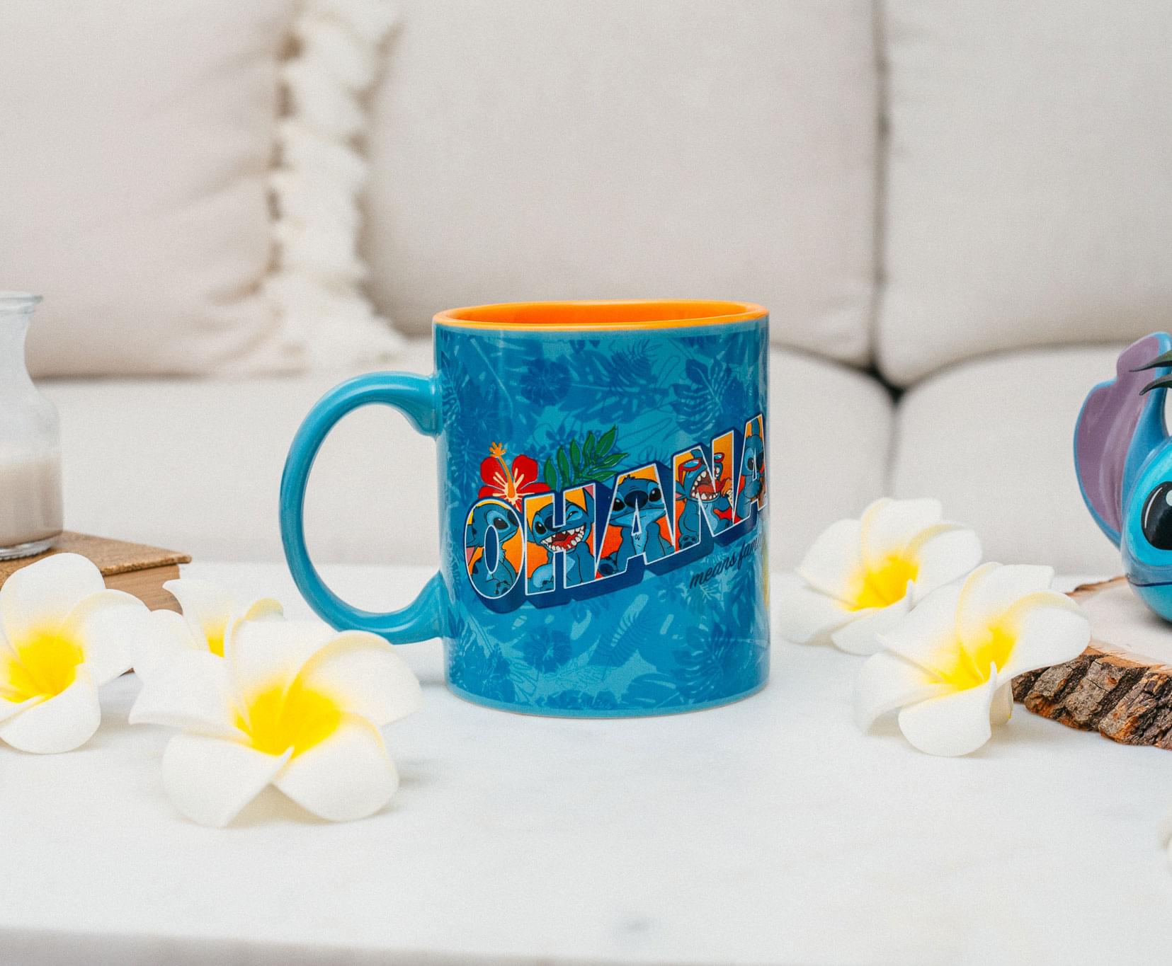 Disney Lilo & Stitch Ohana Means Family 20-Ounce Ceramic Mug - A Tropical Treat!