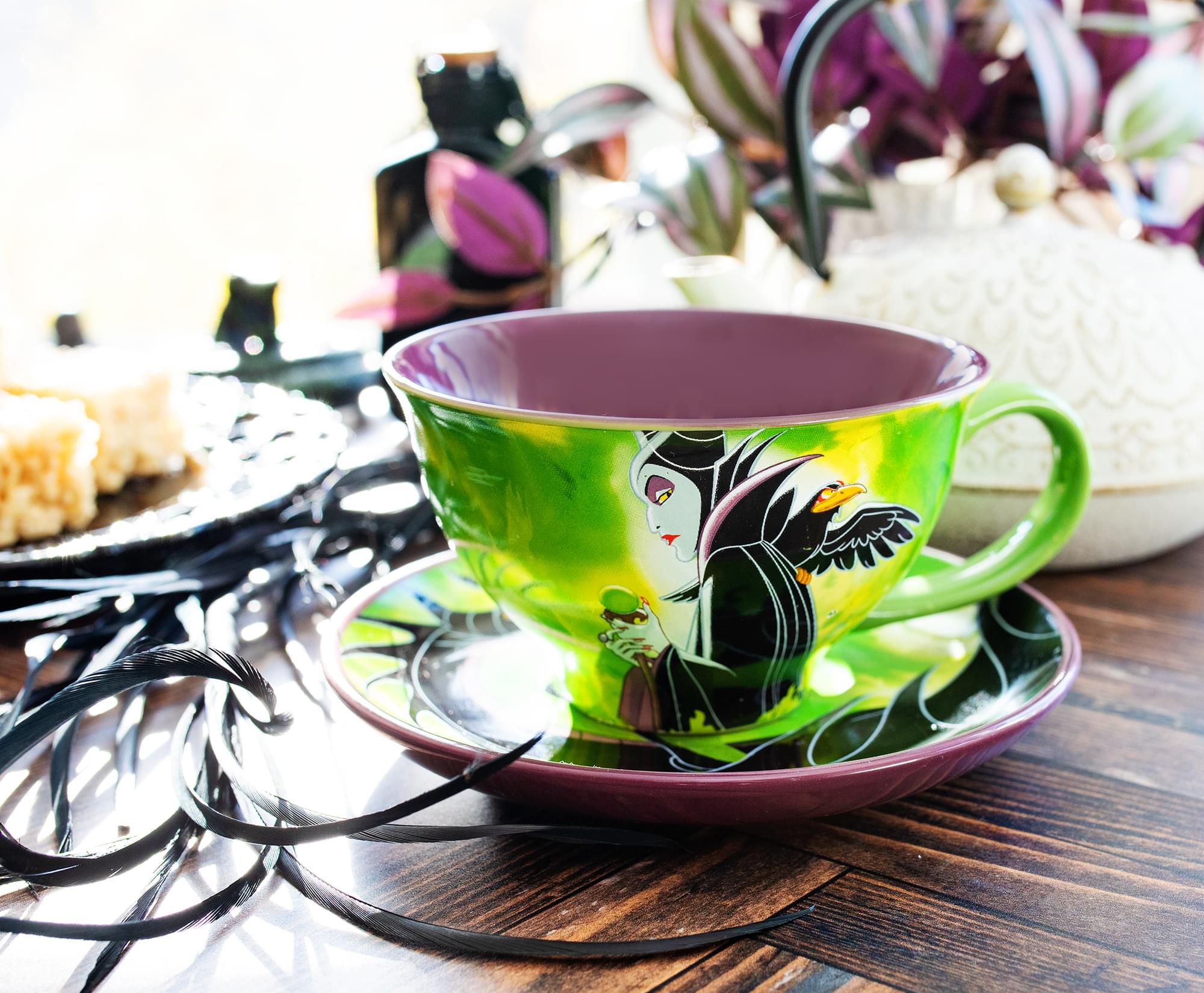 Maleficent-Inspired Disney Villains Ceramic Teacup & Saucer Set