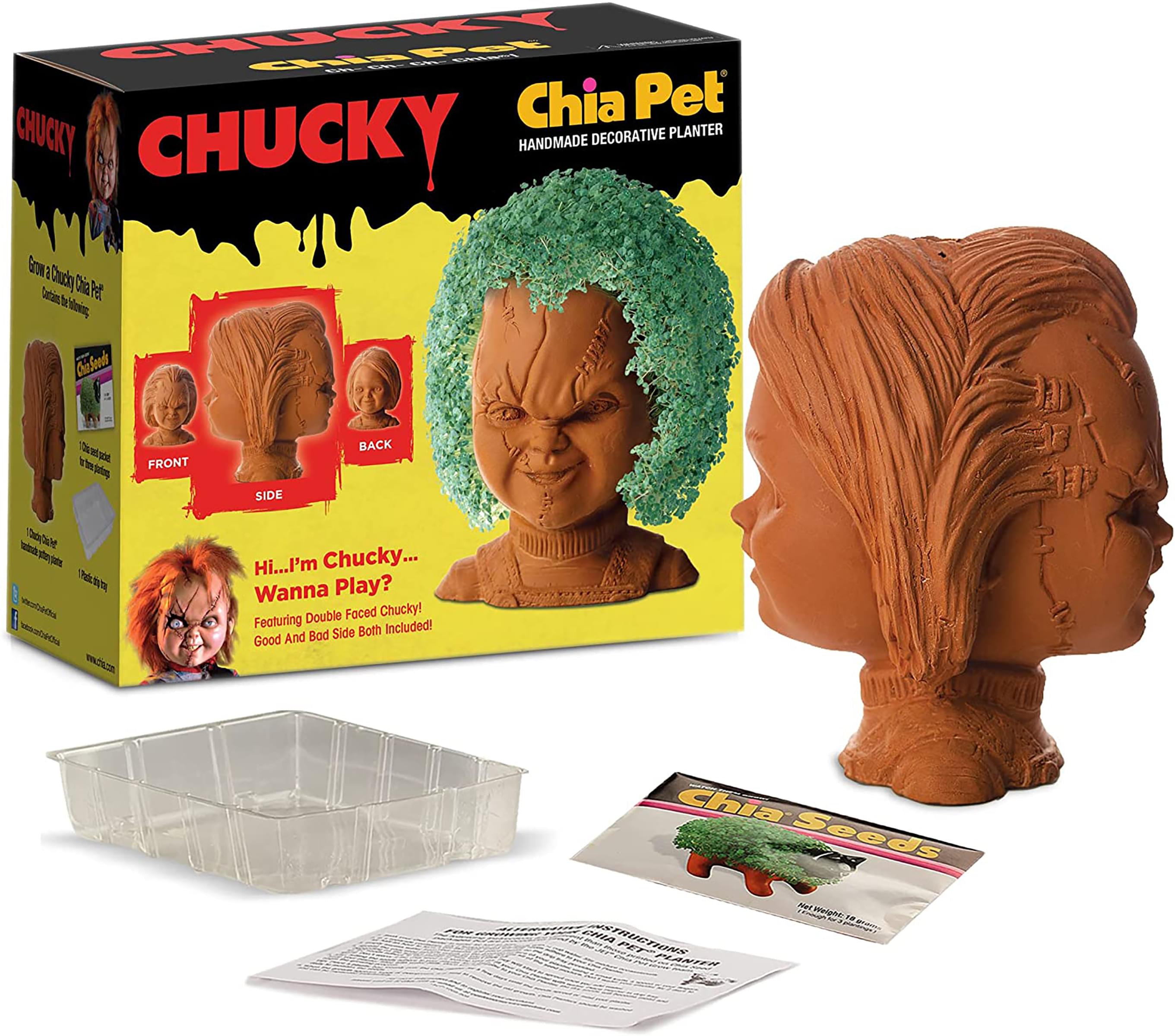 Chucky Chia Pet - Hilarious Decorative Pottery Planter for Kids