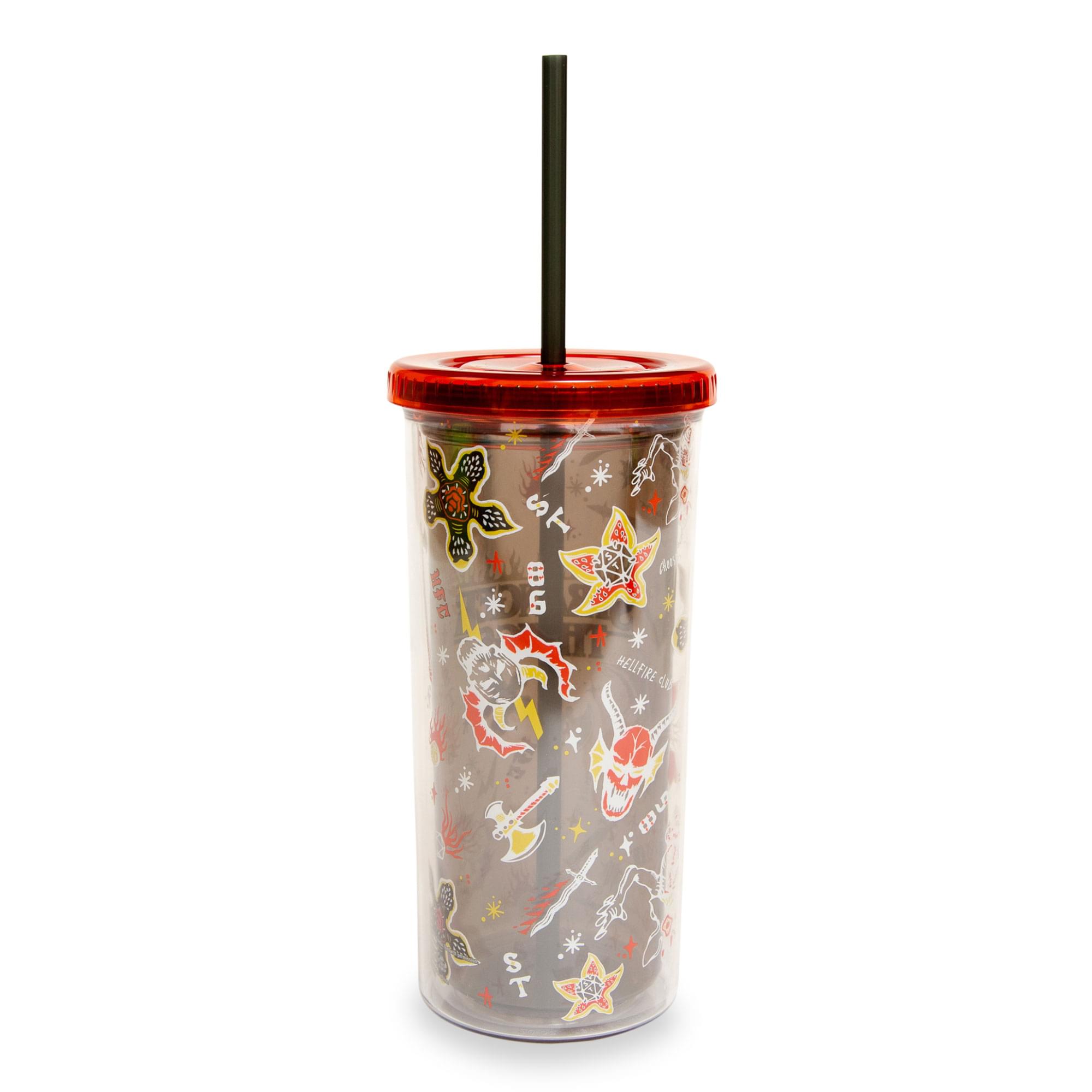 Stranger Things Hellfire Club 20-Ounce Carnival Cup with Lid and Straw - Your Ultimate Hawkins Adventure Companion