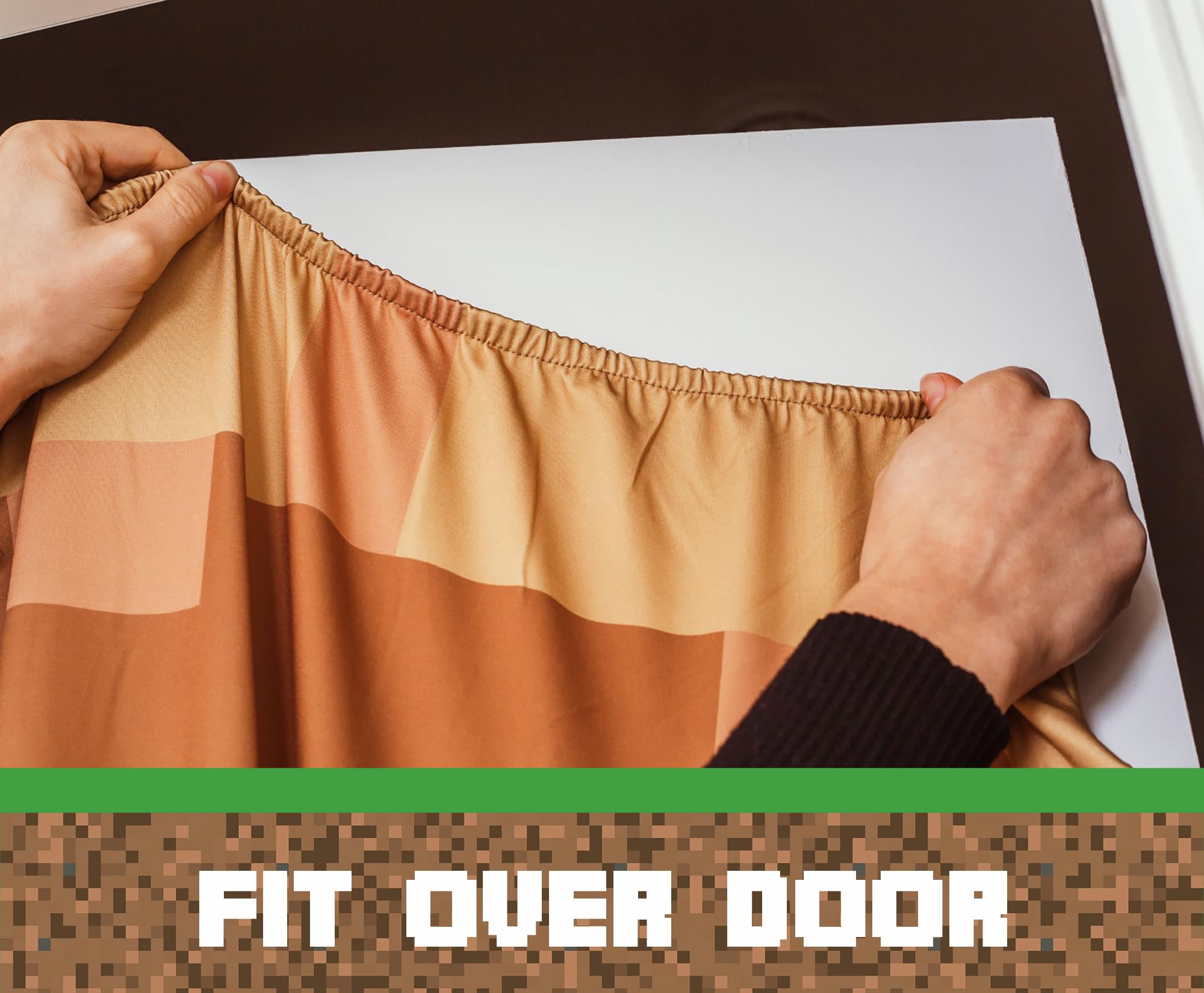 Transform Your Space with Minecraft Oakdoor Fabric Door Cling - 34 x 82 Inches