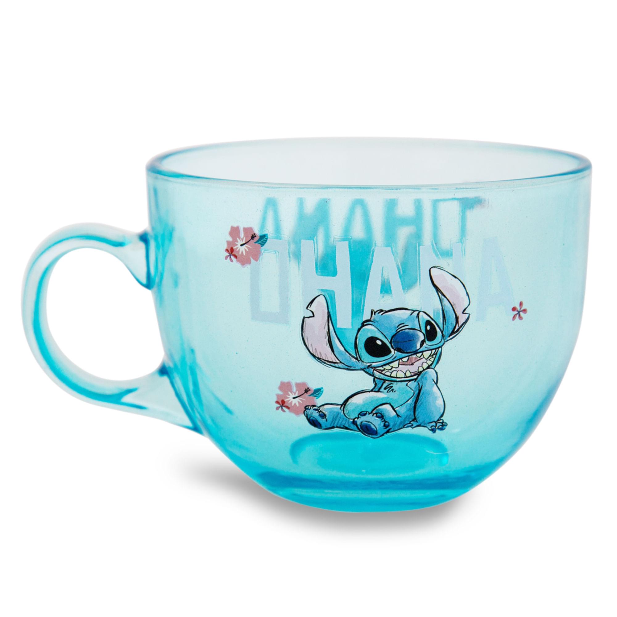 Disney Lilo & Stitch Ohana 16-Ounce Glass Coffee Mug - A Tropical Treat!