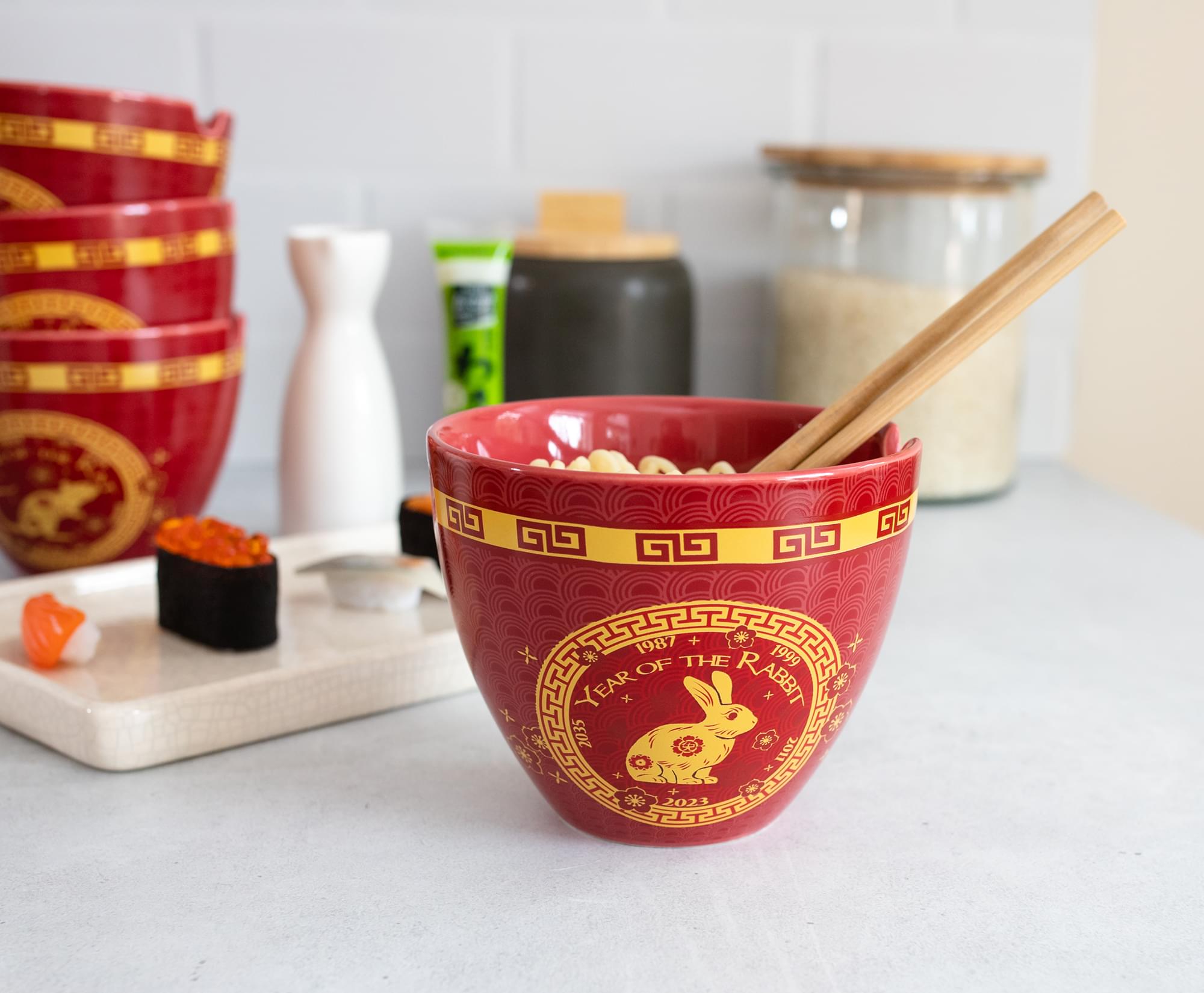 Lucky Rabbit Chinese Zodiac Ramen Bowl & Chopstick Set