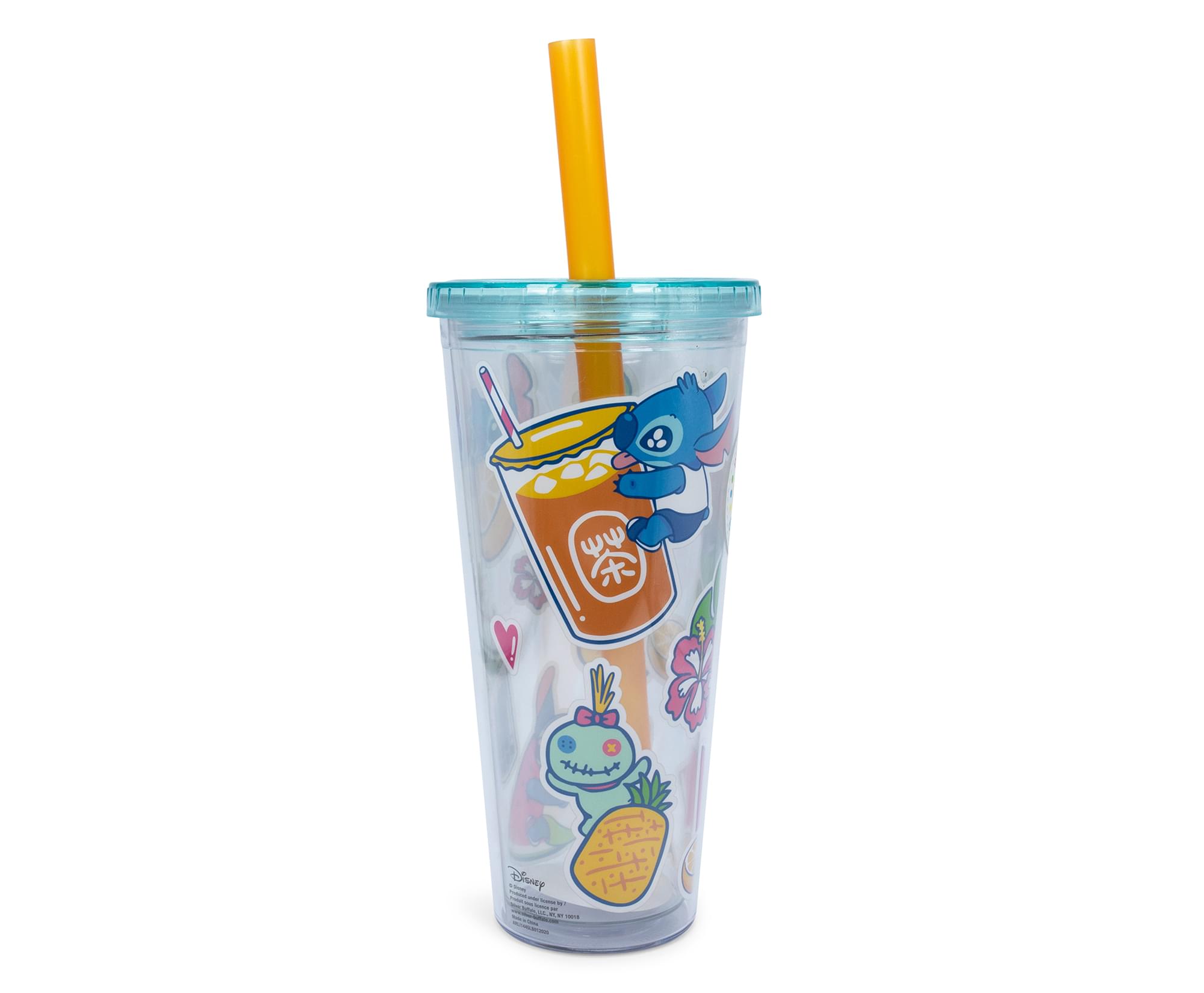 Disney Lilo & Stitch 24-Ounce Boba Tea Carnival Cup with Lid and Straw