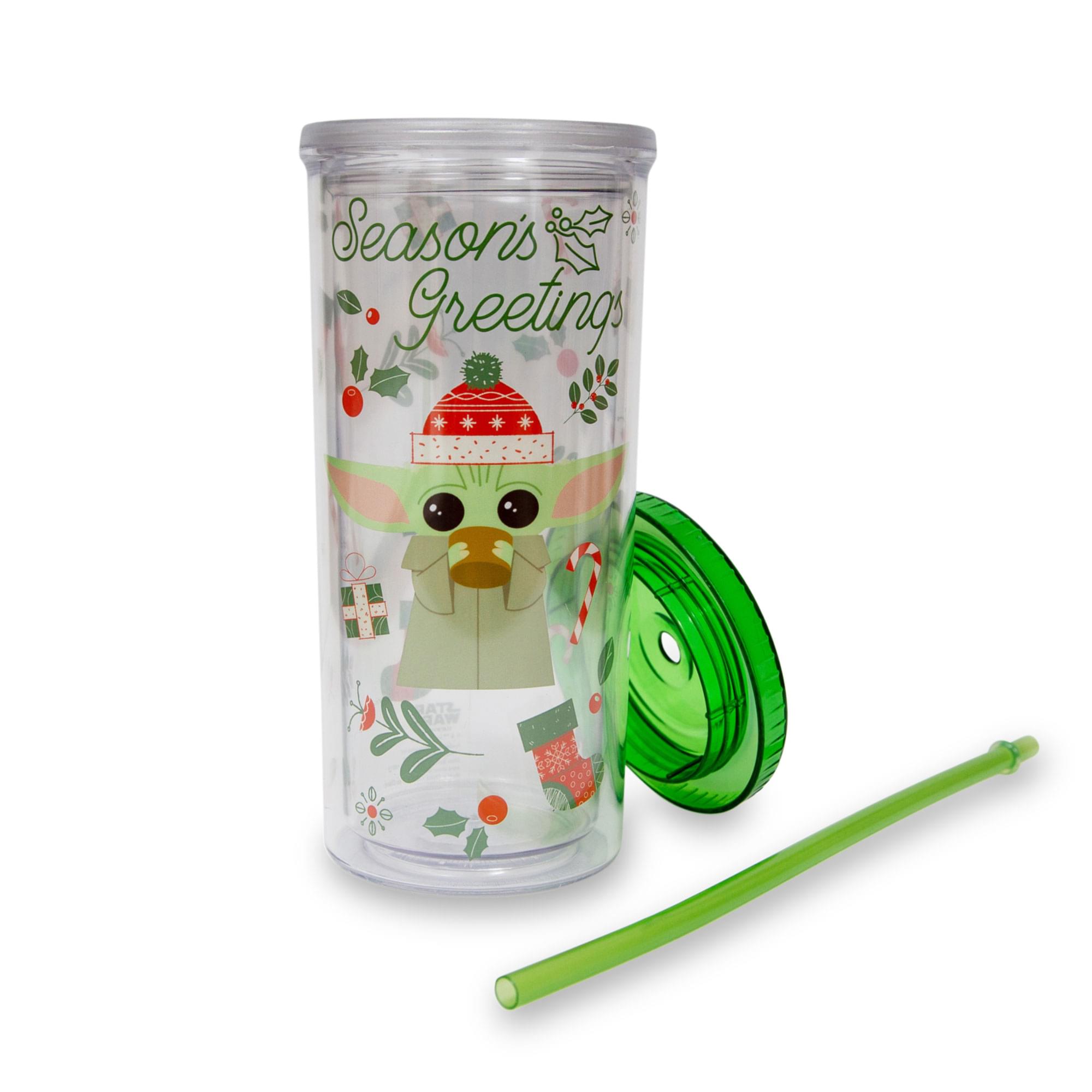 Star Wars: The Mandalorian Grogu Christmas Carnival Cup with Lid & Straw