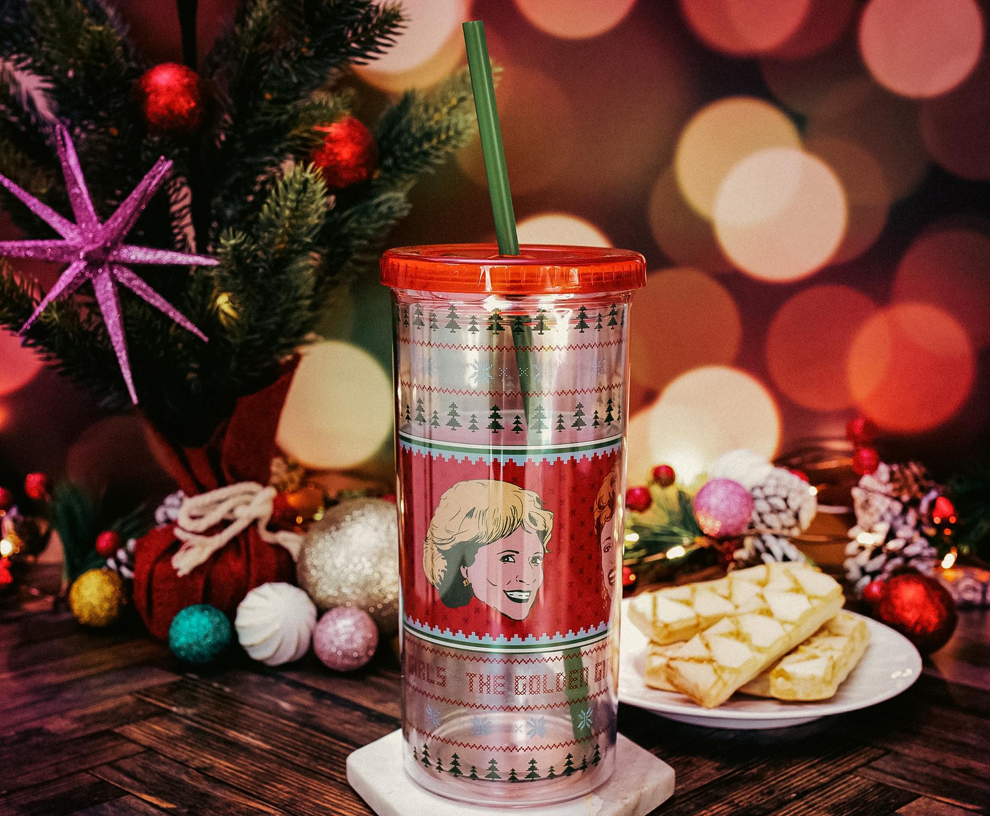 The Golden Girls Festive Carnival Cup with Lid and Straw