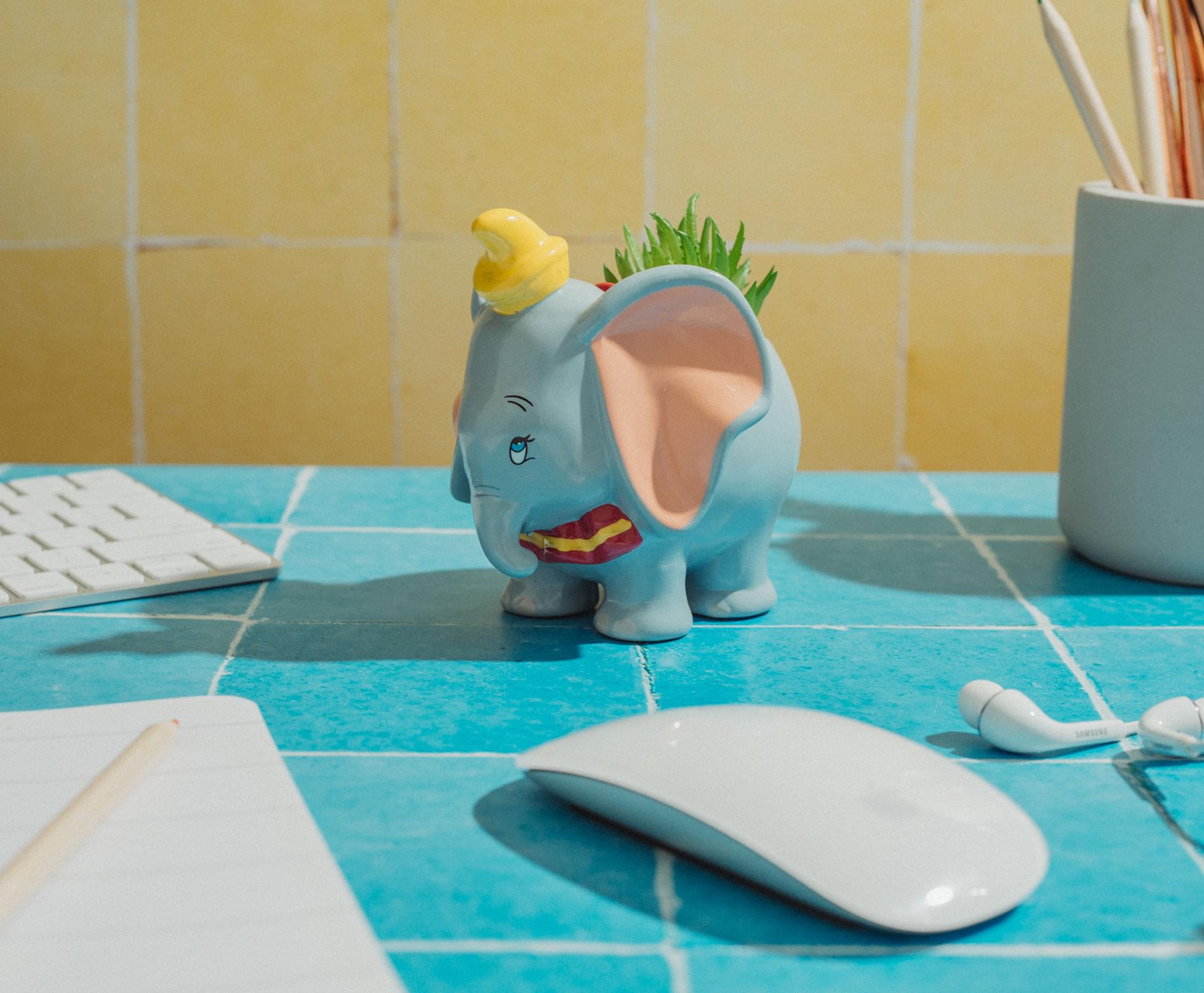 Enchanting Disney Dumbo 4-Inch Mini Planter with Artificial Succulent