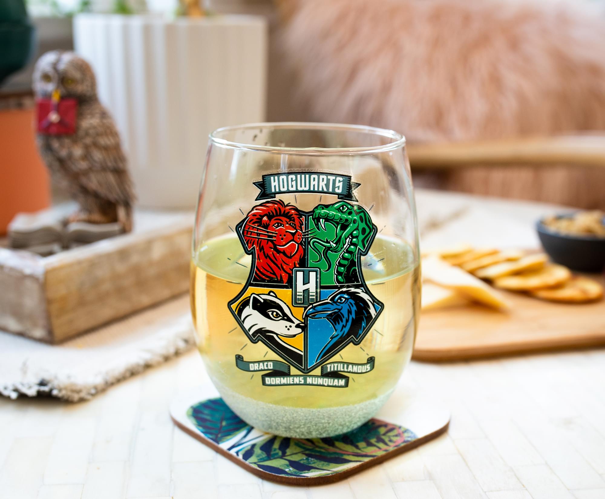 Harry Potter Magical Animal Crest Stemless Wine Glass - 20 Oz