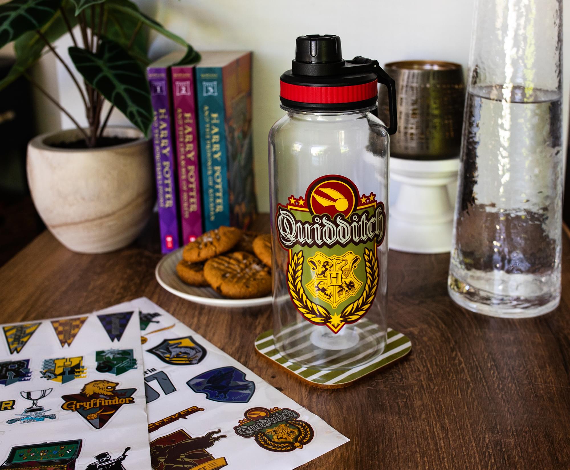 Magical Harry Potter Quidditch 32-Ounce Water Bottle with Sticker Set