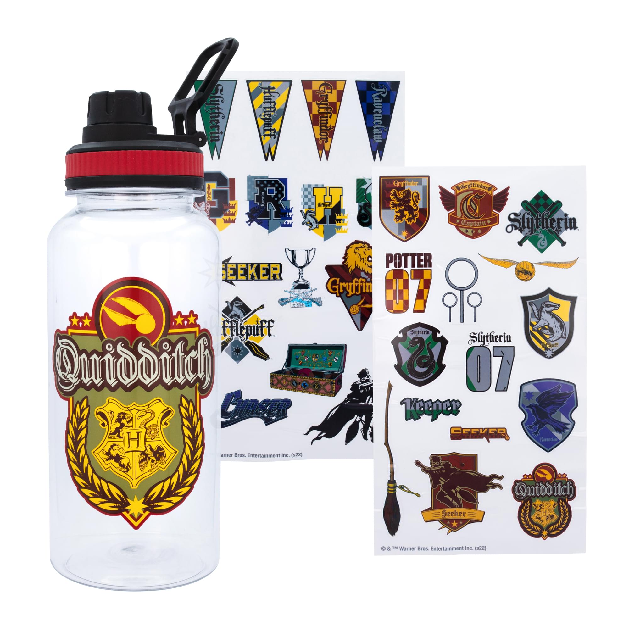 Magical Harry Potter Quidditch 32-Ounce Water Bottle with Sticker Set