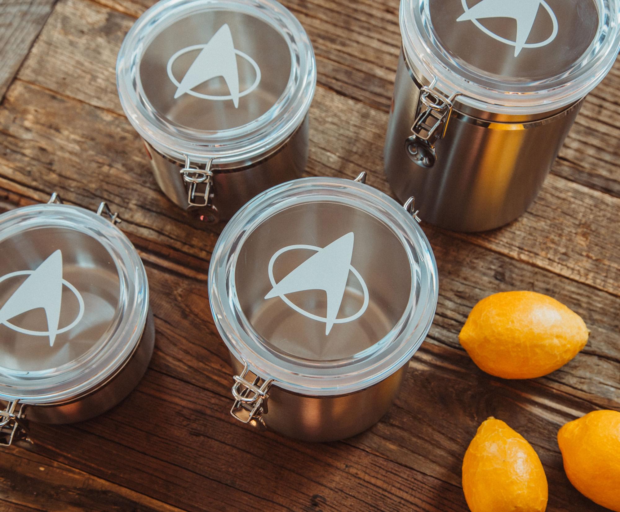 Star Trek: The Next Generation Stainless Steel Snack Storage Jars - Set of 4