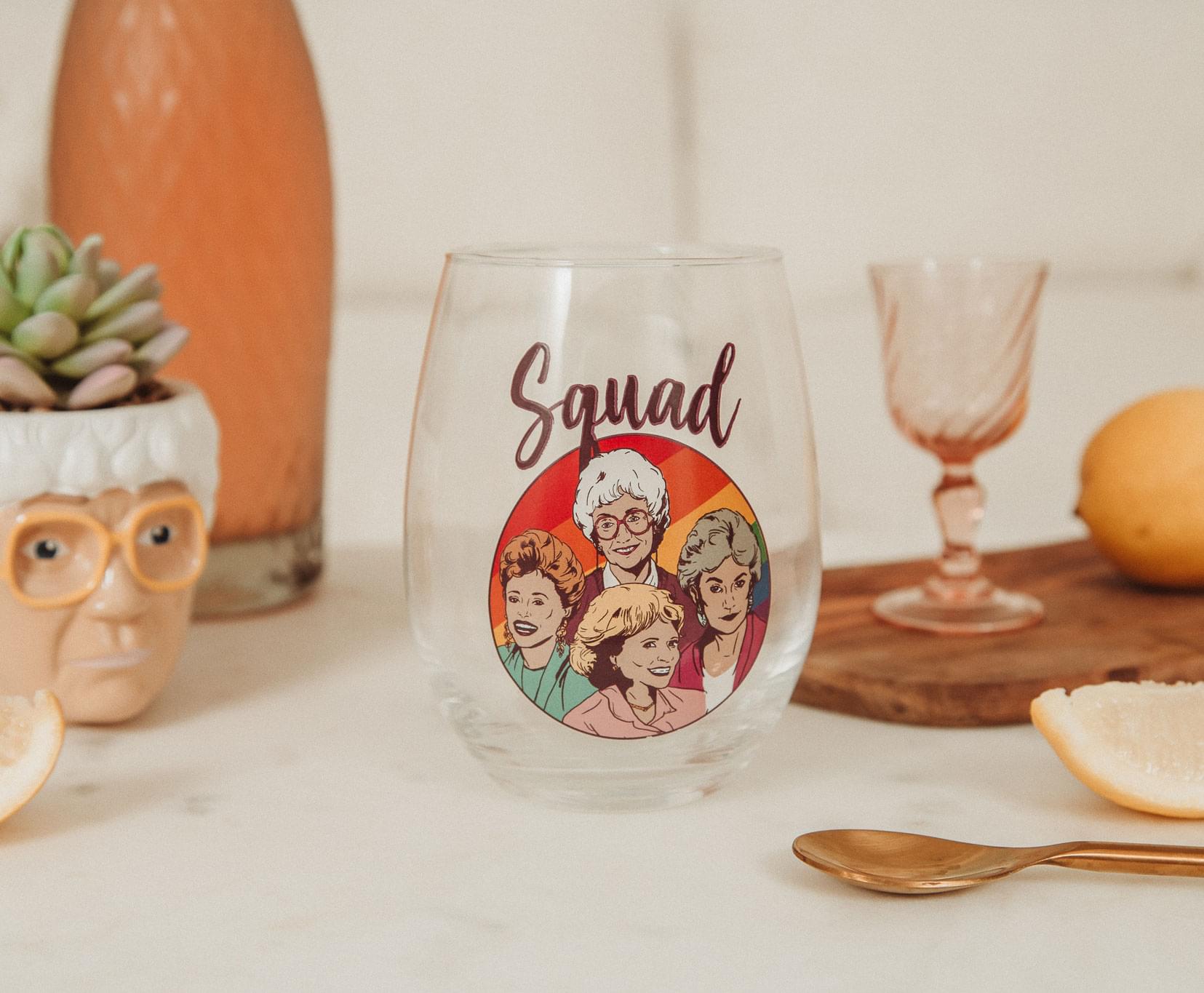 The Golden Girls Rainbow Squad 20-Ounce Stemless Wine Glass