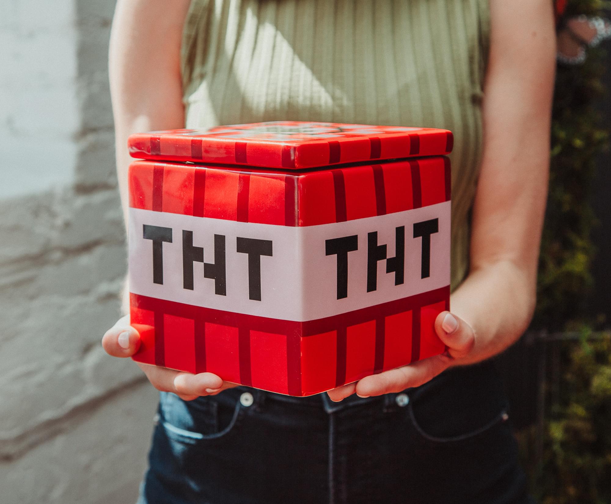 Epic Minecraft TNT Block Ceramic Cookie Jar - 6 Inches Tall