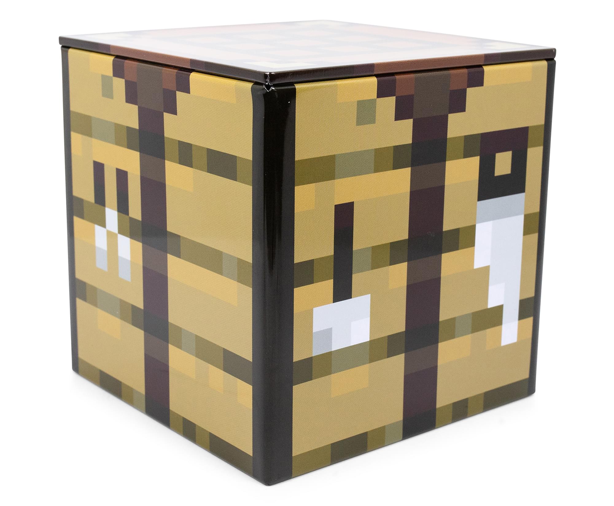 4-Inch Minecraft Crafting Table Tin Storage Box Cube with Lid - Organize Your World!