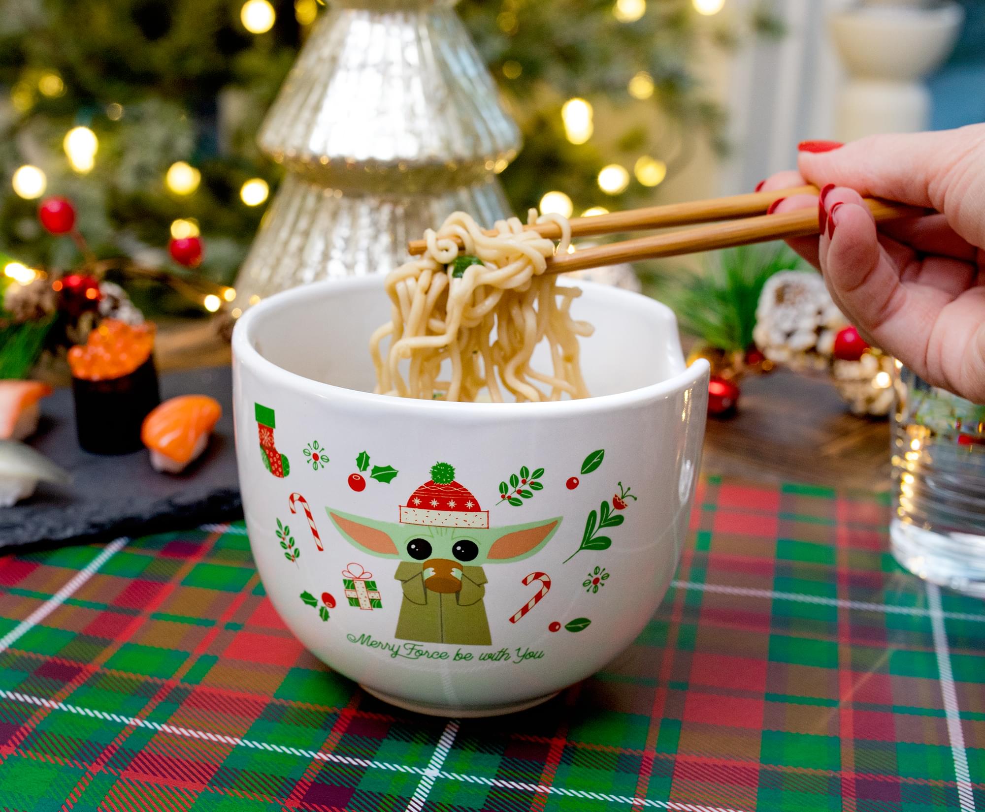 The Mandalorian Grogu Holiday Ramen Bowl & Chopstick Set