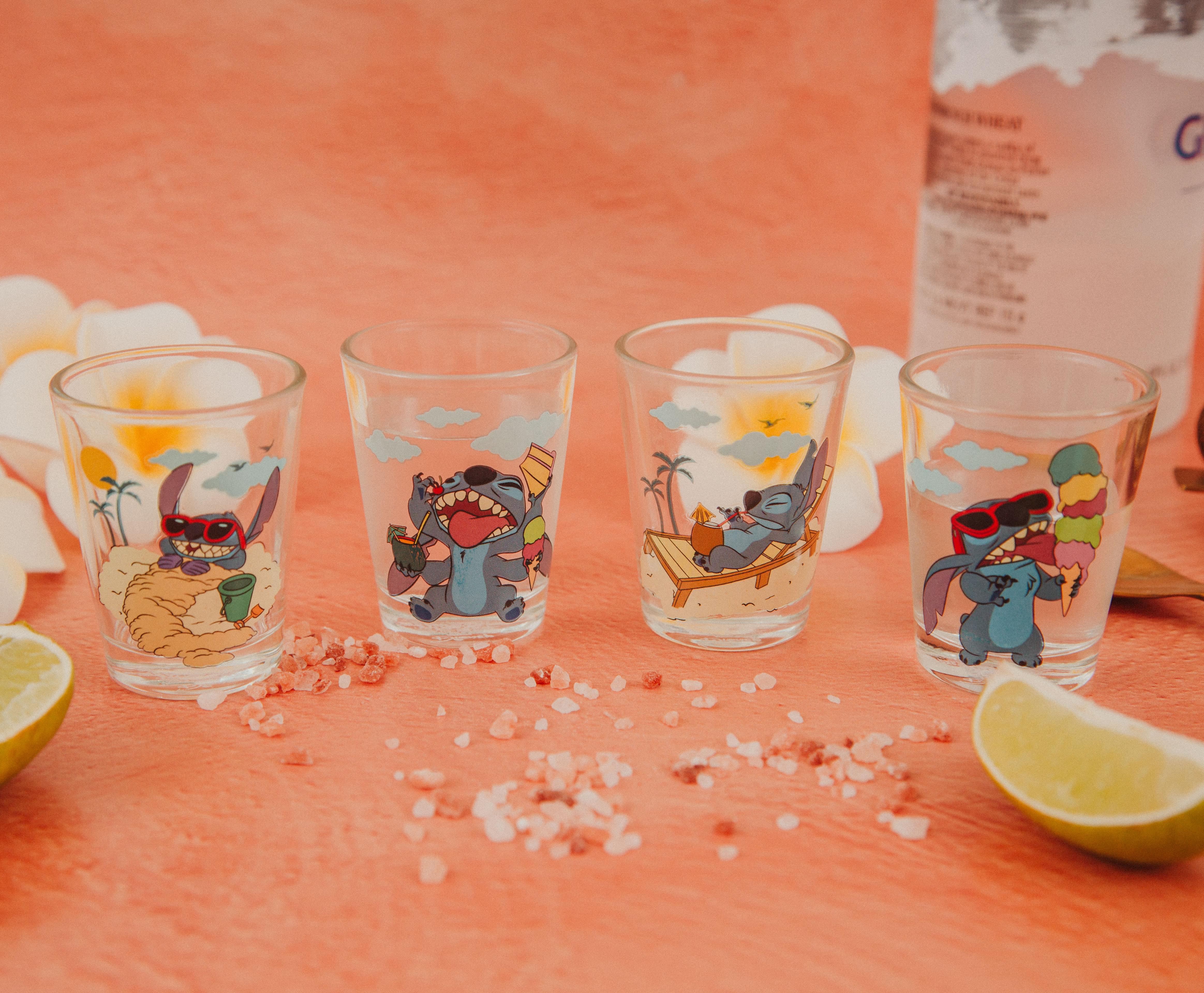Disney Lilo & Stitch 1.5-Ounce Mini Shot Glasses Set of 4 - Beach Day Fun