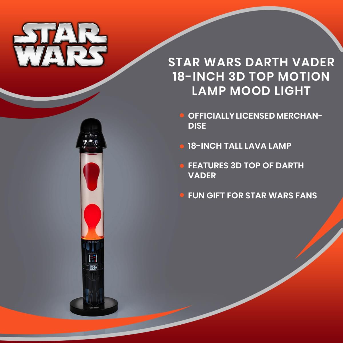 Epic Star Wars Darth Vader 18-Inch 3D Motion Lamp - Illuminate Your Space with the Dark Side